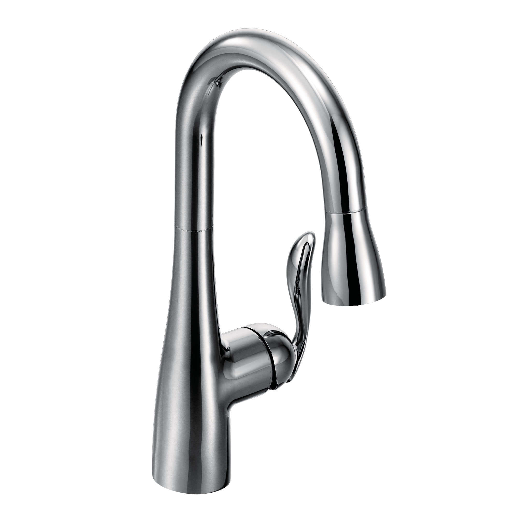 Arbor Chrome one-handle high arc pulldown single mount bar faucet — image 1