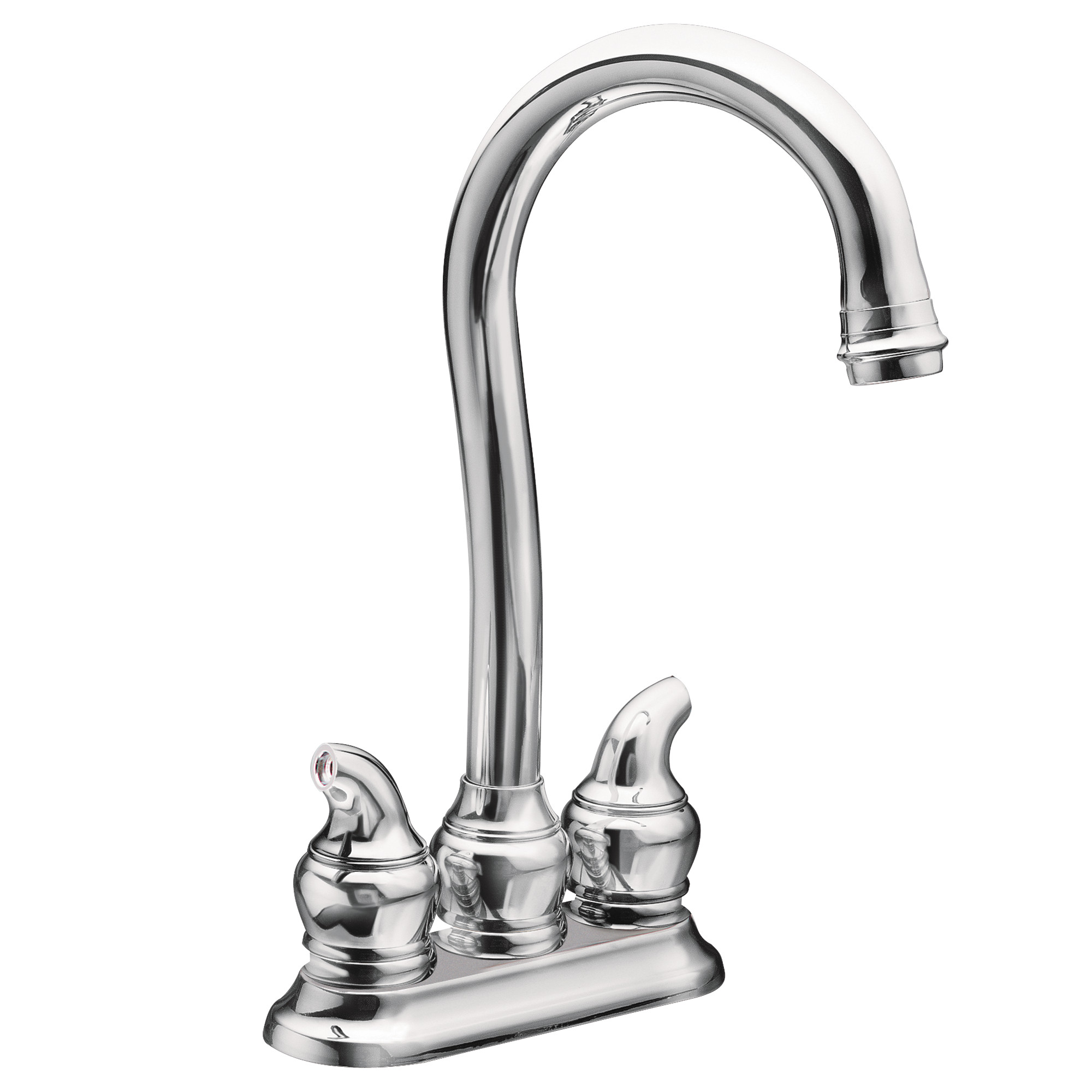 Monticello Chrome two-handle high arc bar faucet — image 1