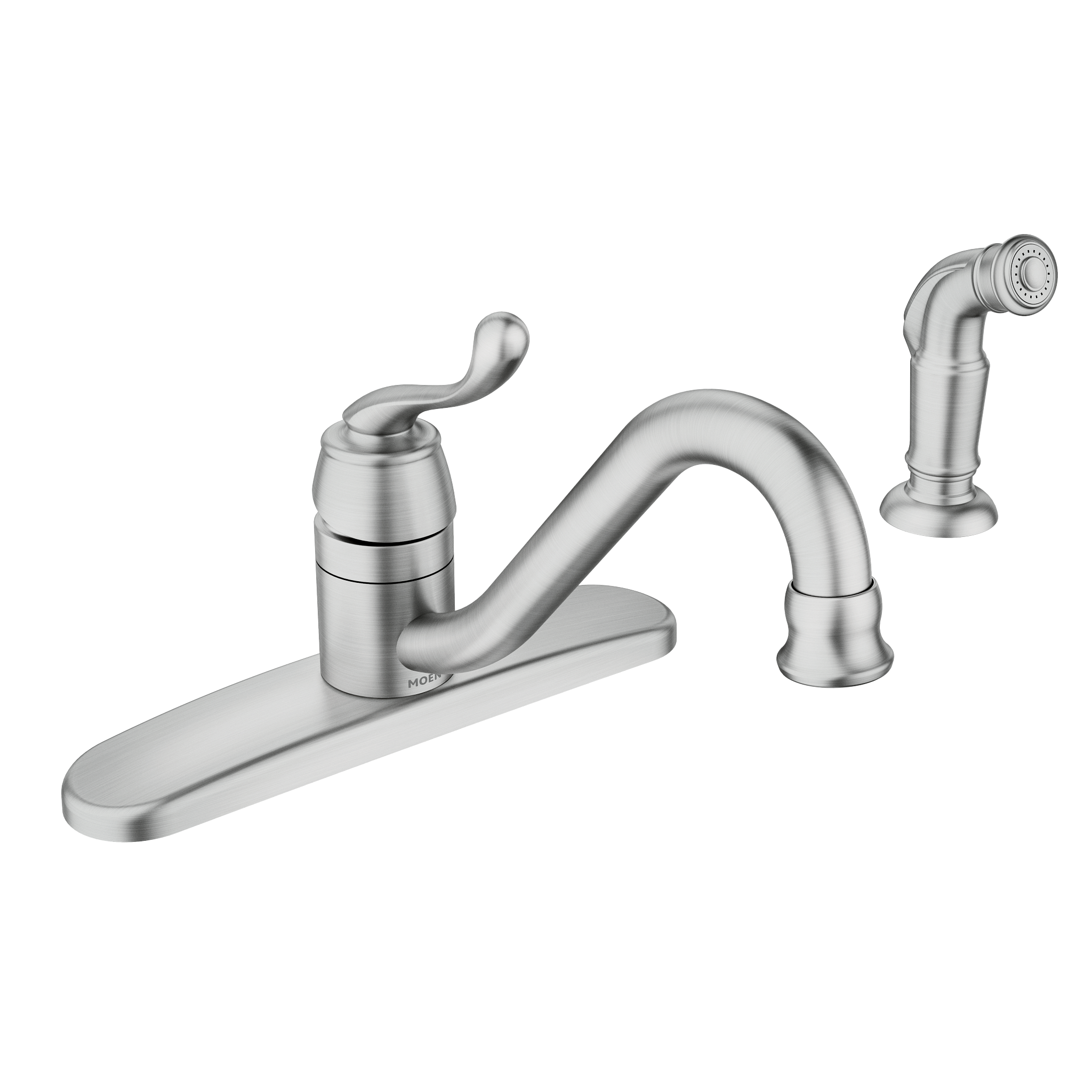 Muirfield Classic stainless one-handle low arc kitchen faucet — image 1