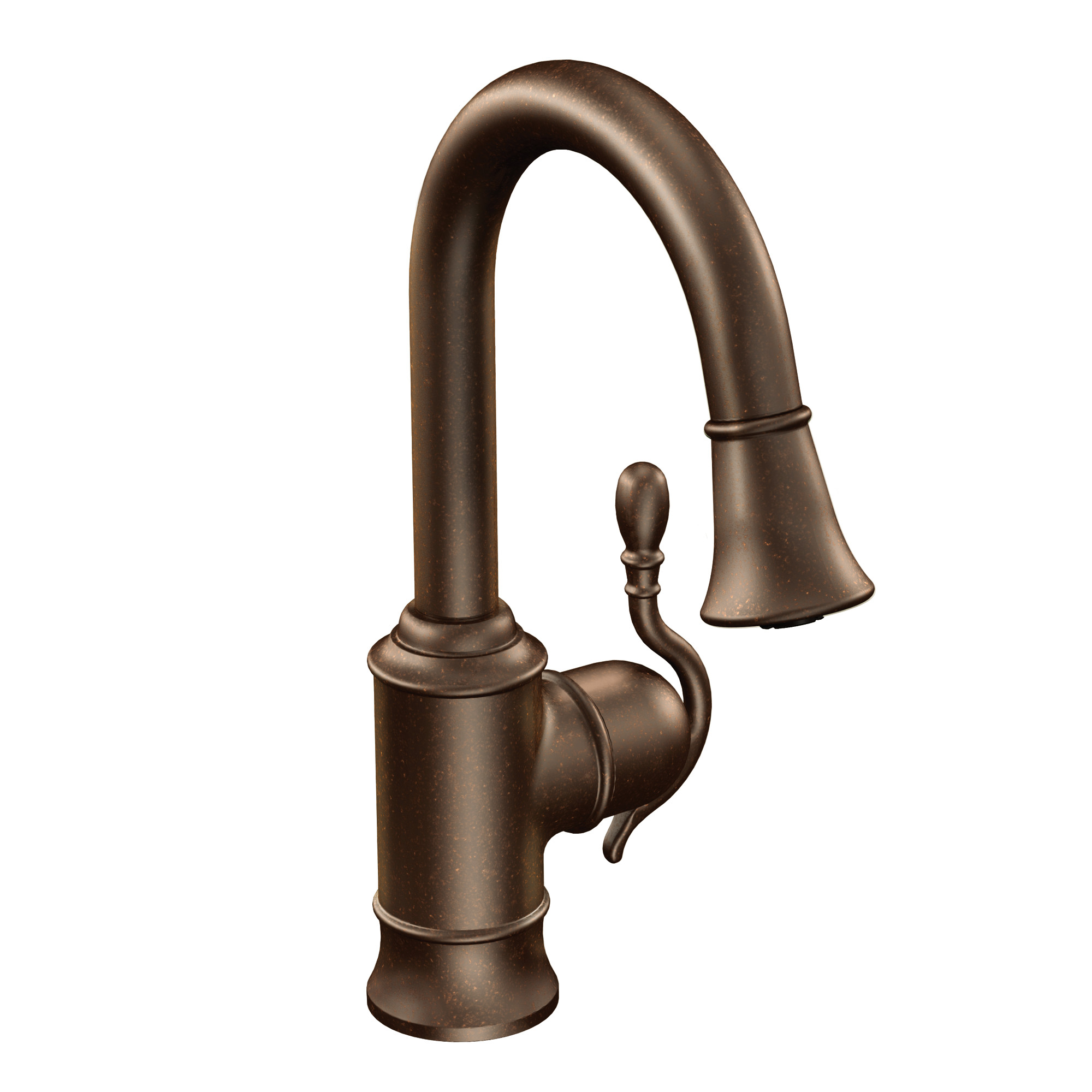 Woodmere Chrome one-handle high arc pulldown bar faucet — image 1