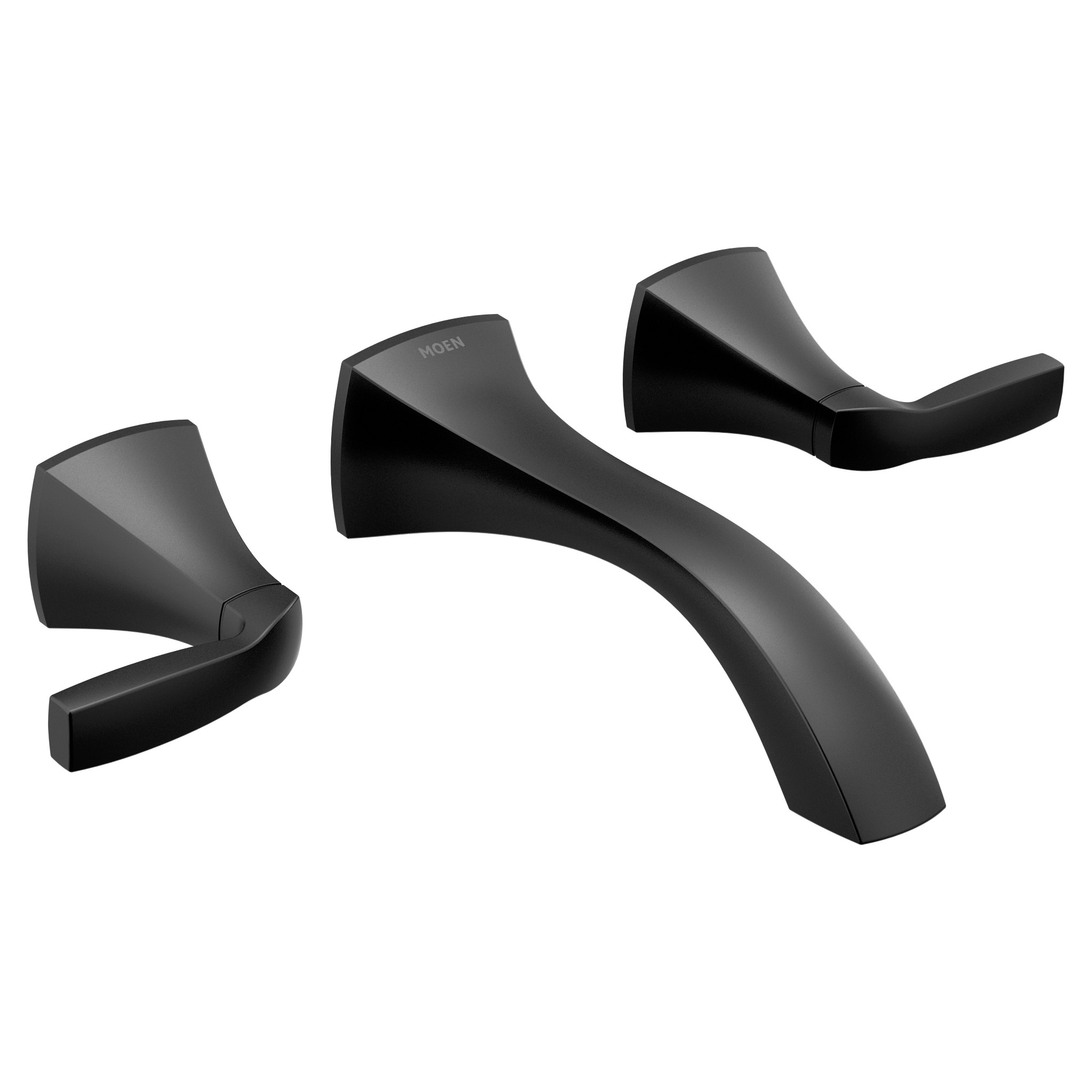 Voss Chrome Two-Handle Wall Mount Bathroom Faucet