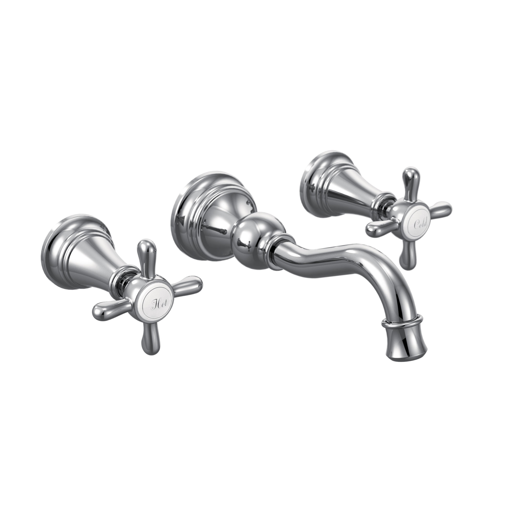 Weymouth Chrome Two-Handle High Arc Wall Mount Bathroom Faucet — image 1