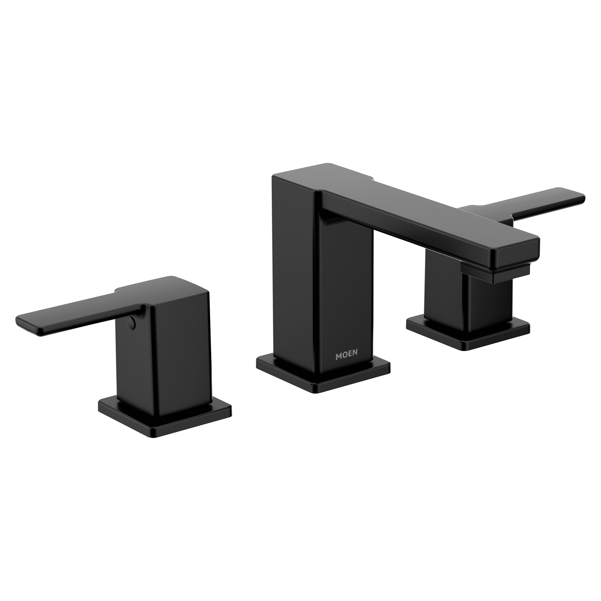 90 Degree Chrome Two-Handle Low Arc Bathroom Faucet — image 1