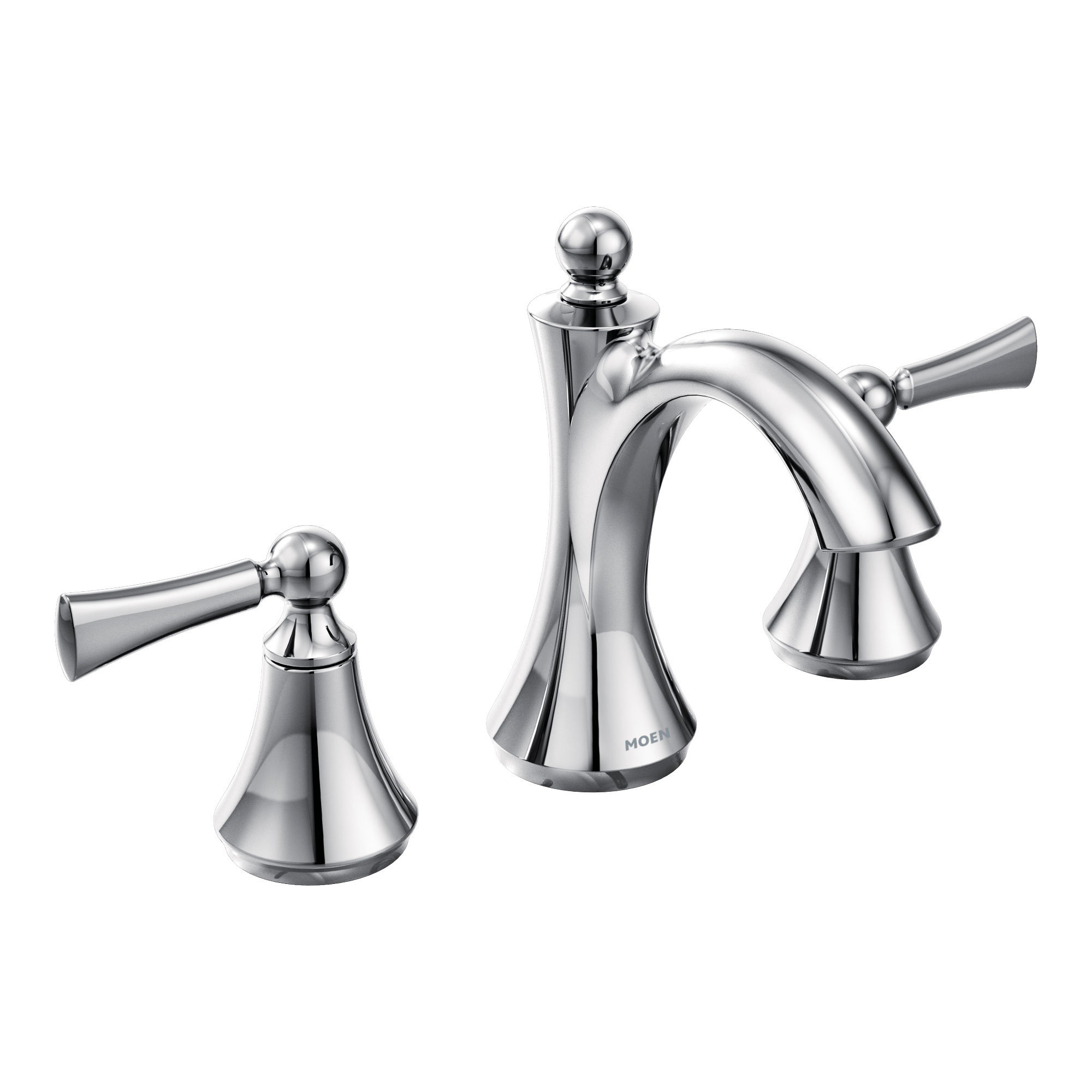 Wynford Chrome two-handle high arc bathroom faucet