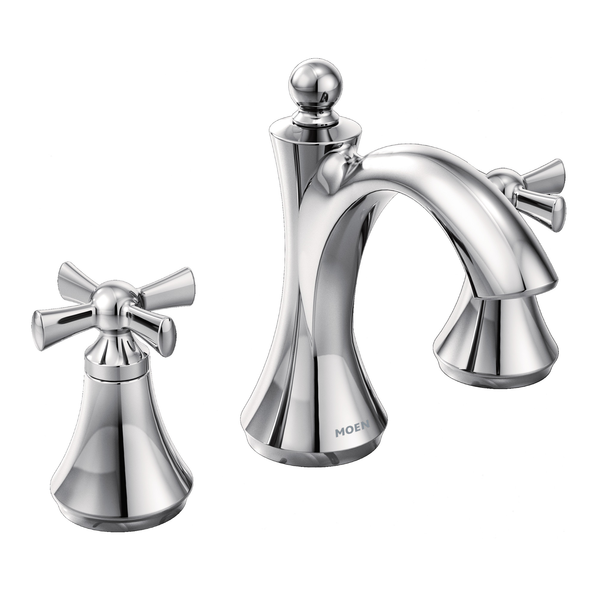 Wynford Chrome two-handle high arc bathroom faucet