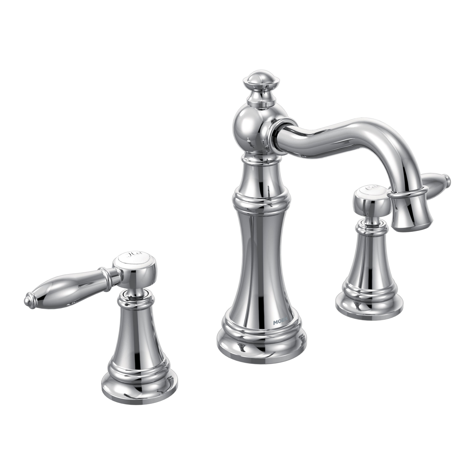 Weymouth Chrome two-handle high arc bathroom faucet