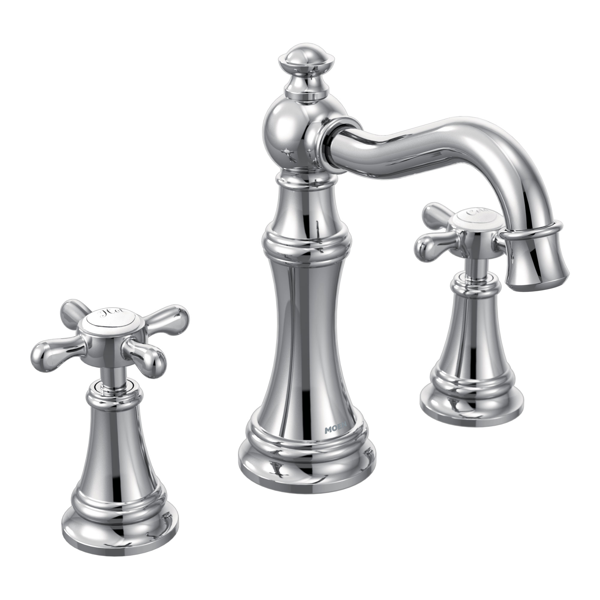 Weymouth Chrome two-handle high arc bathroom faucet — image 1