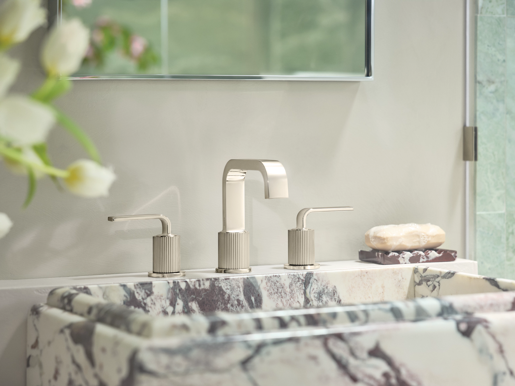 Cambium Chrome two-handle high arc bathroom faucet — thumbnail 2