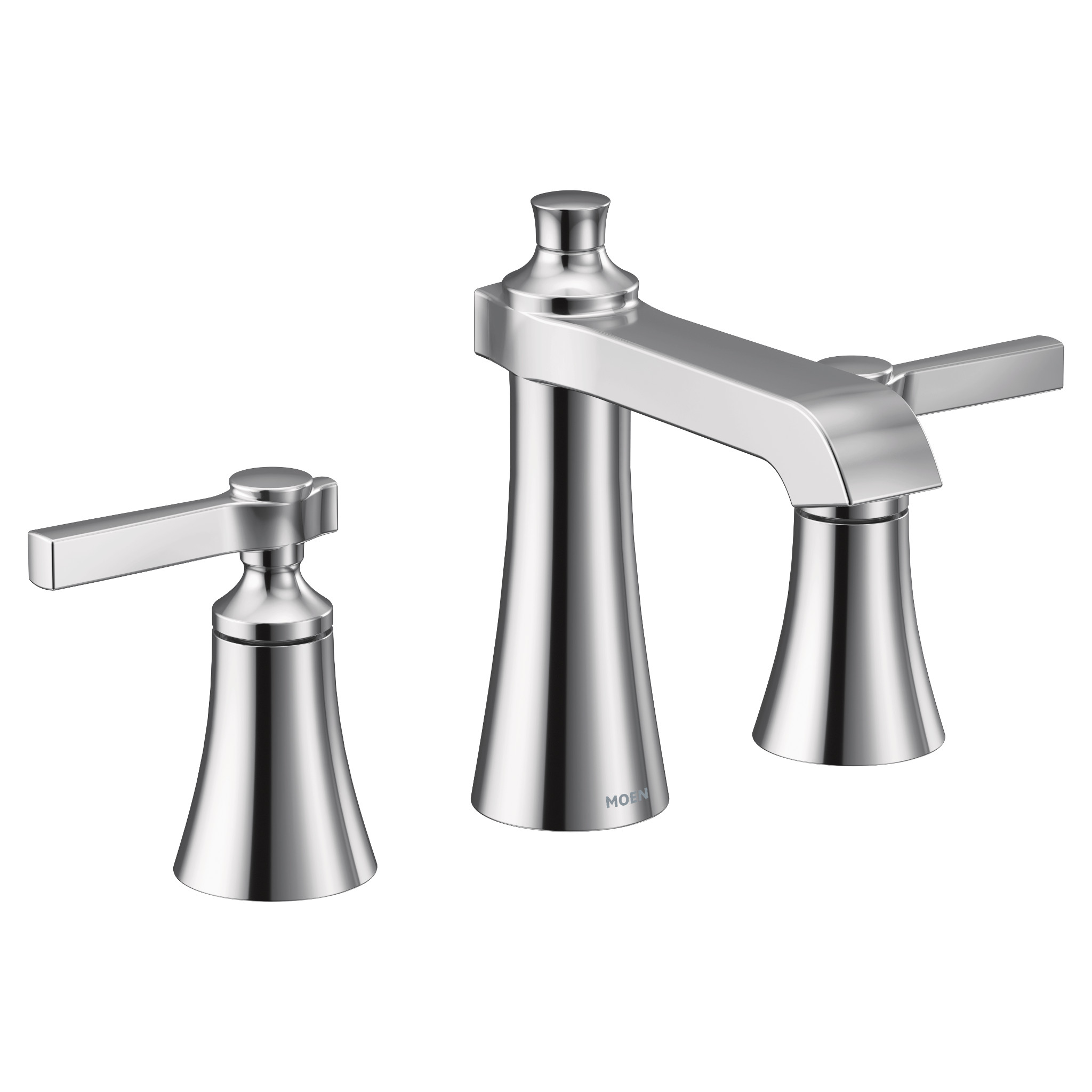 Flara Chrome two-handle high arc bathroom faucet