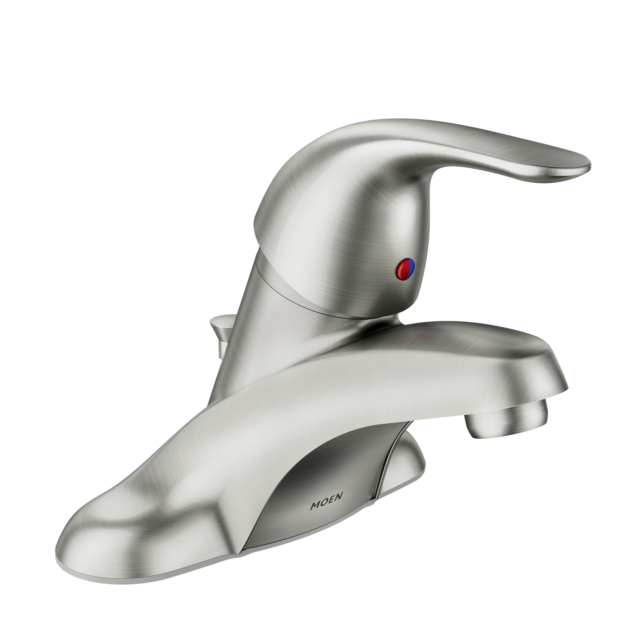 Adler Spot resist brushed nickel one-handle low arc bathroom faucet