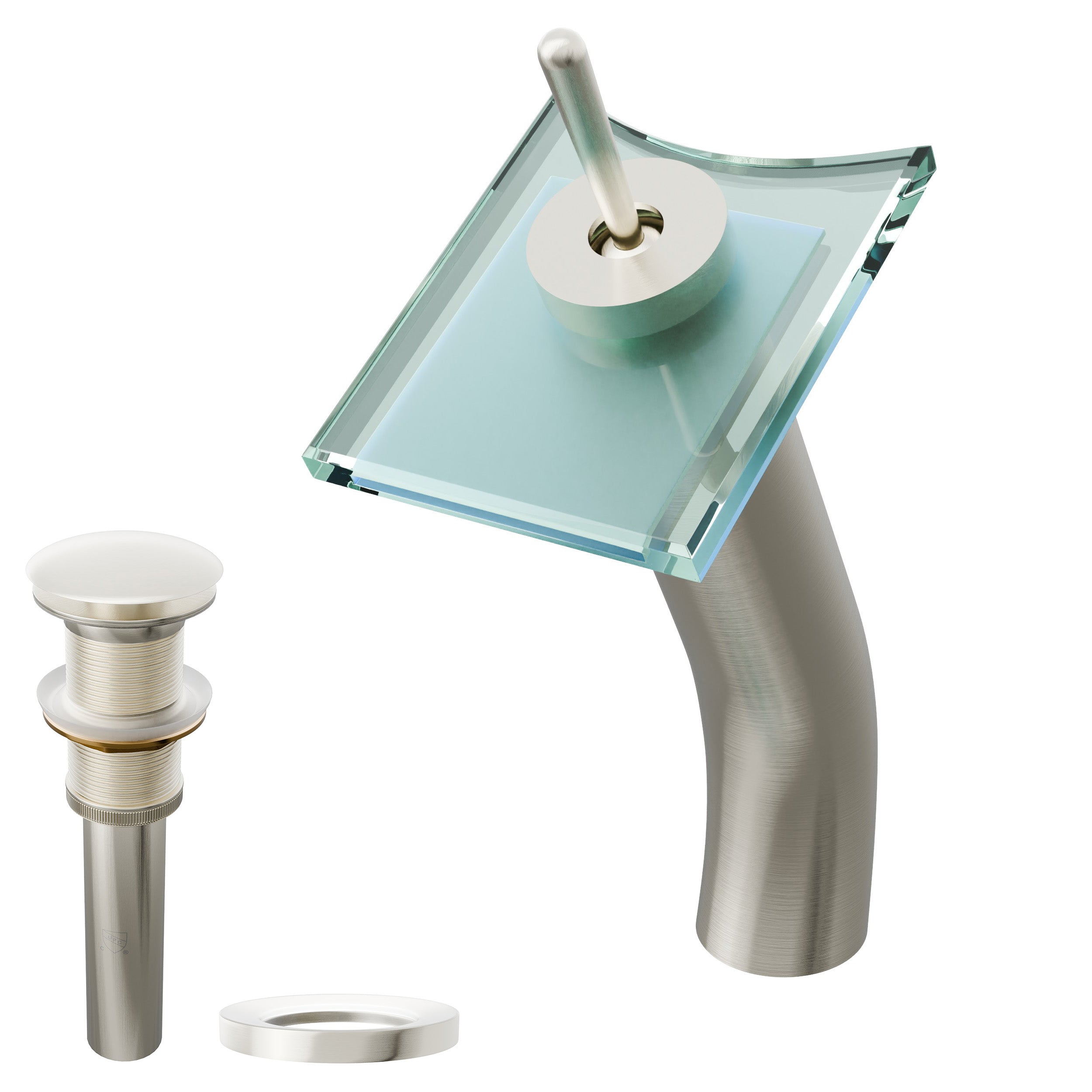 Squared Modern Waterfall Single Hole Vessel Bathroom Faucet, GF-011 Series — image 1