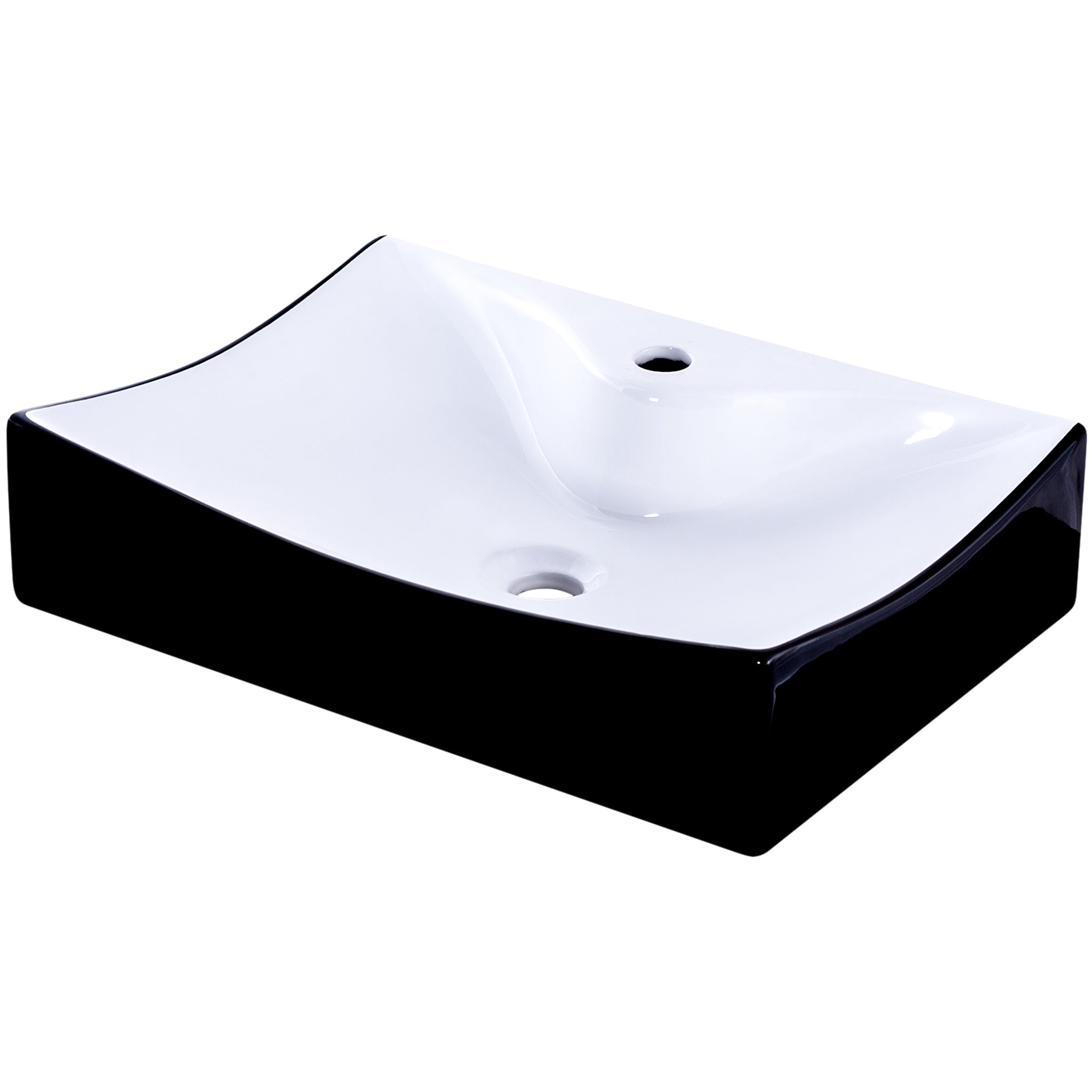 Black and White Porcelain Sink with Faucet Hole NP-01134BW