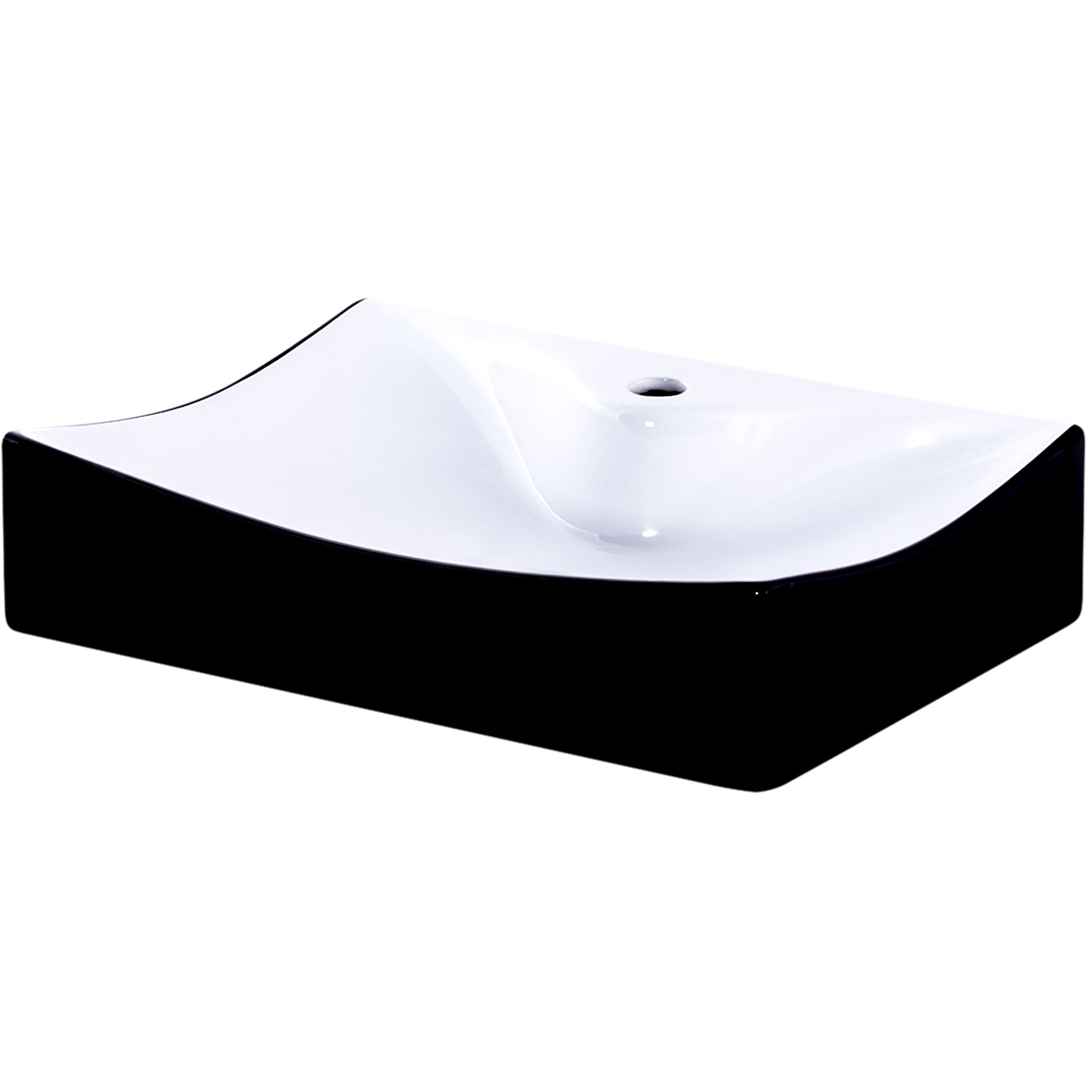 Black and White Porcelain Sink with Faucet Hole NP-01134BW — thumbnail 2