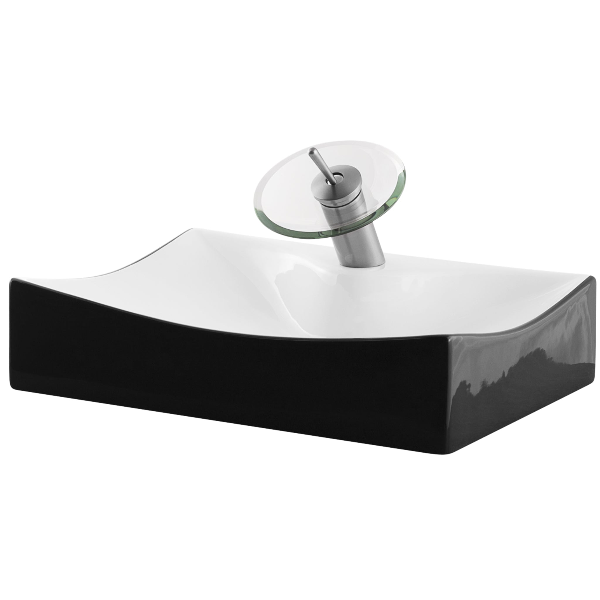 Rectangular Black/White Porcelain Sink Combo NSFC-01134BW002 Series — thumbnail 2