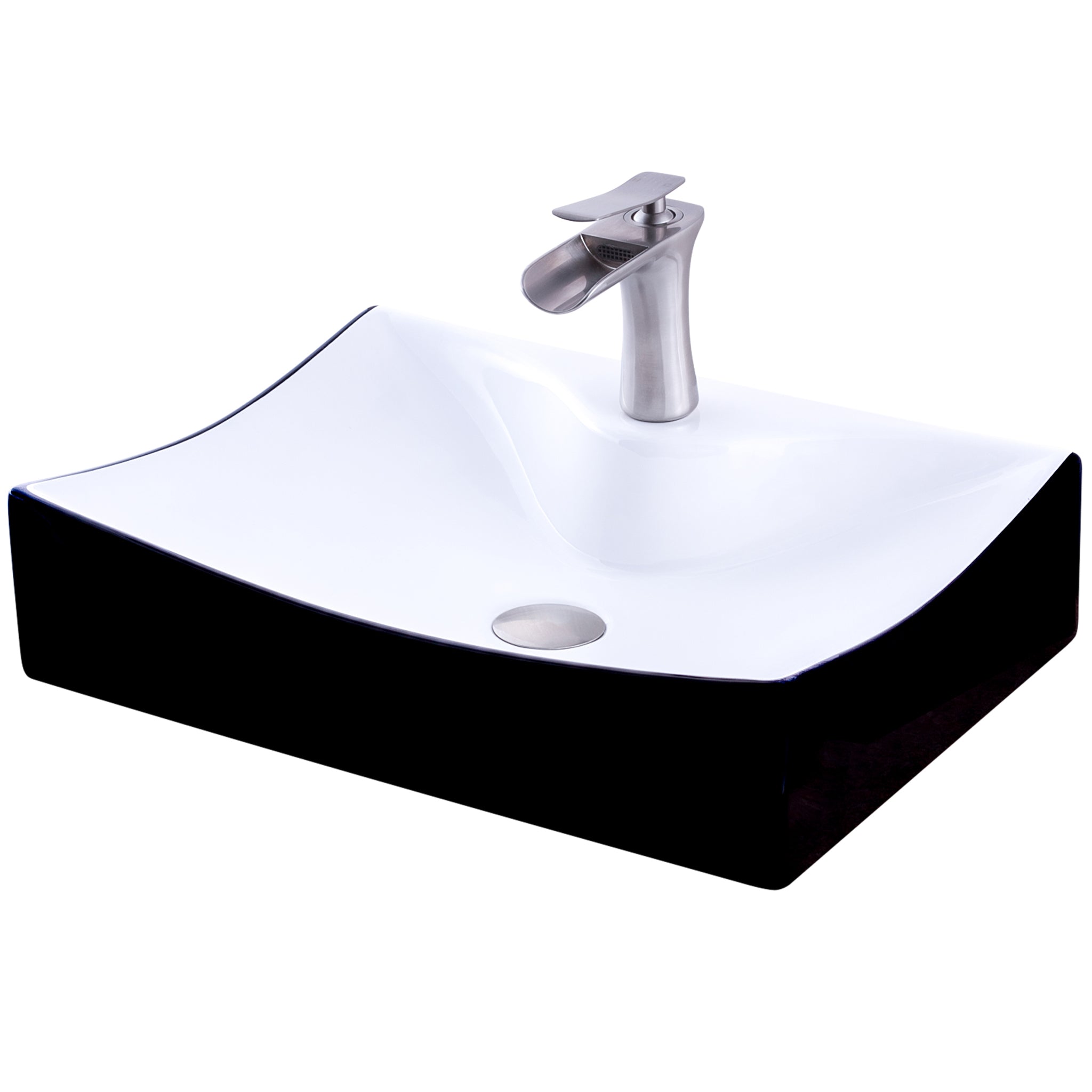 Rectangular Black/White Porcelain Sink Combo NSFC-01134BW365S Series — image 1