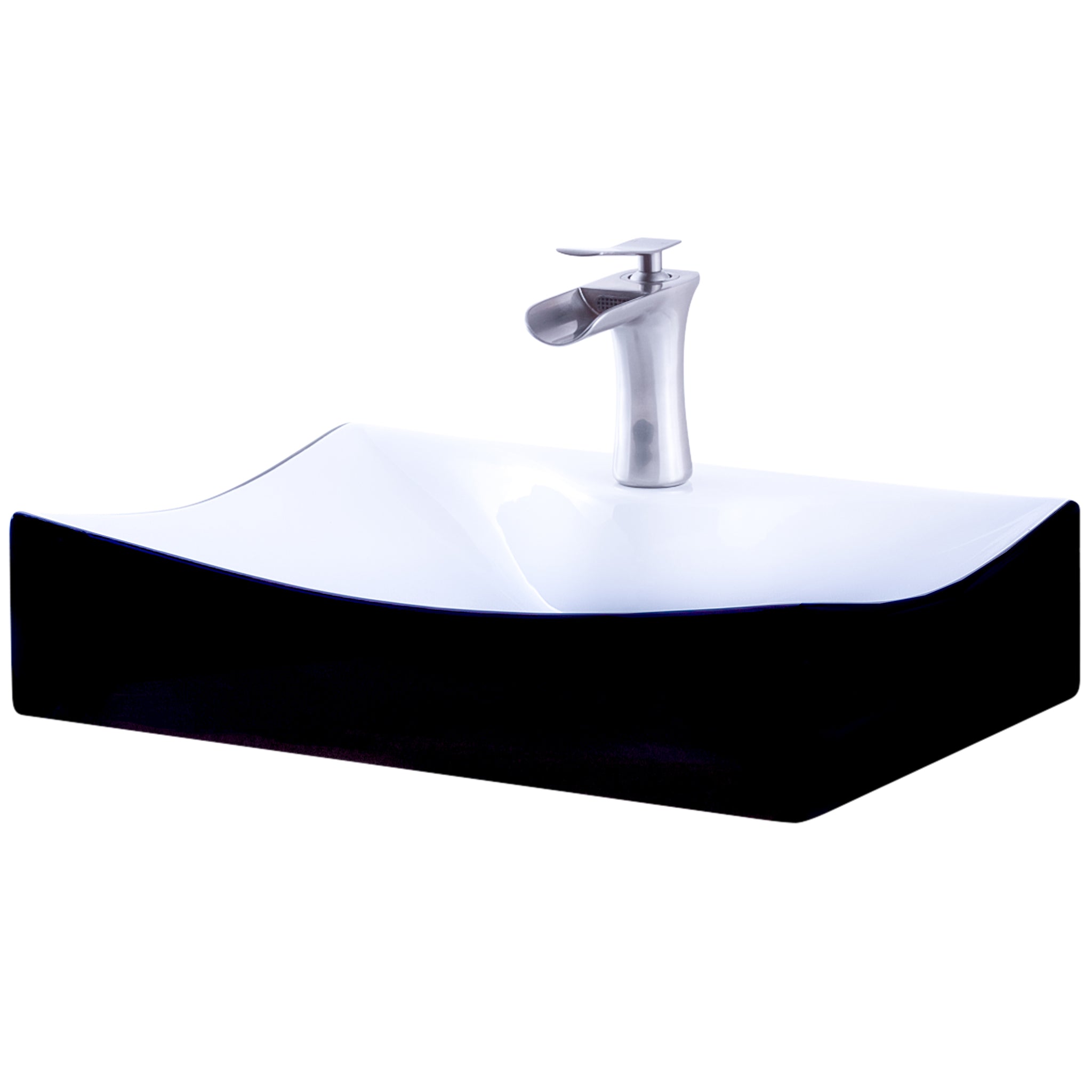 Rectangular Black/White Porcelain Sink Combo NSFC-01134BW365S Series — thumbnail 2