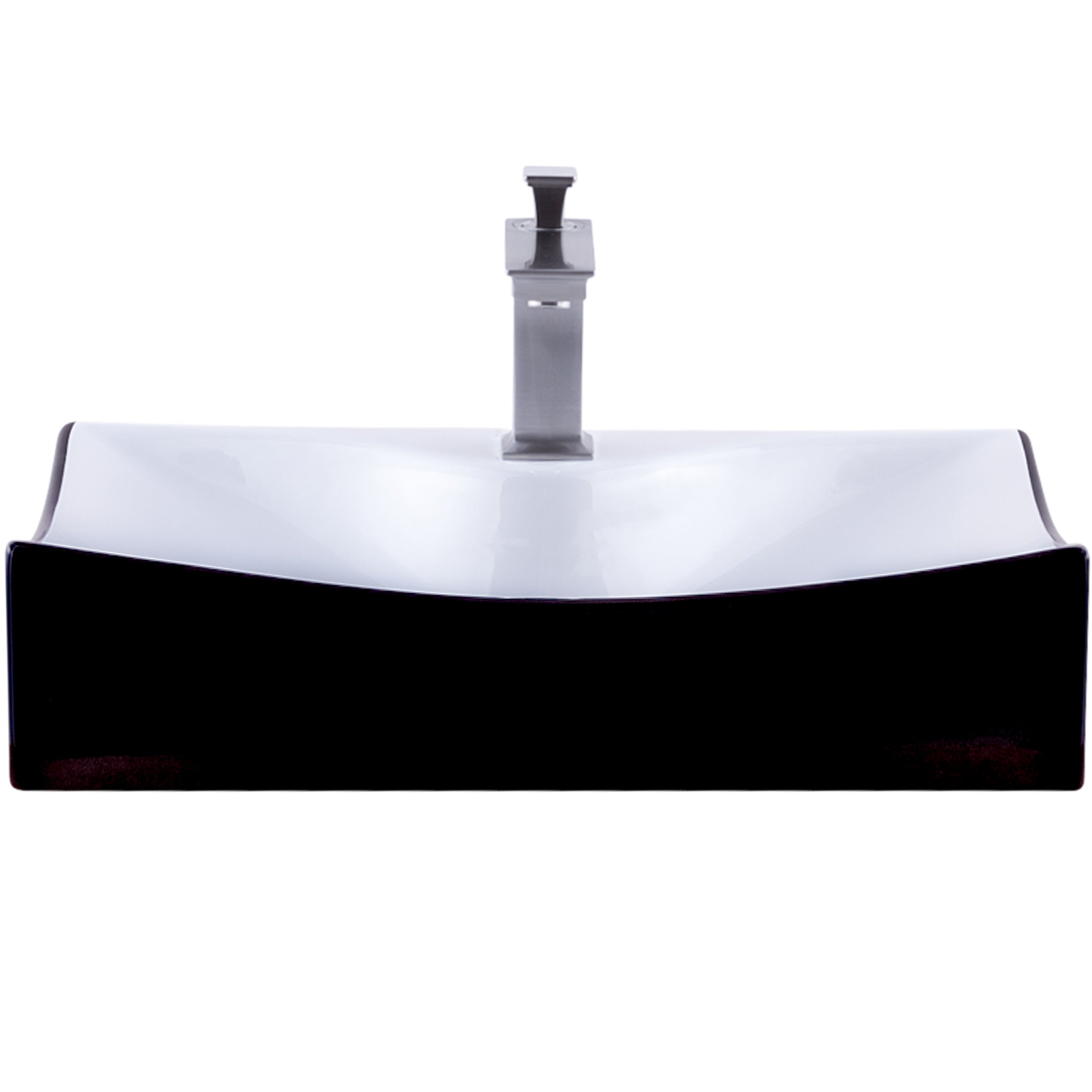Black and White Porcelain Vessel Sink Combo, NSFC-01134BW368SBN — thumbnail 2