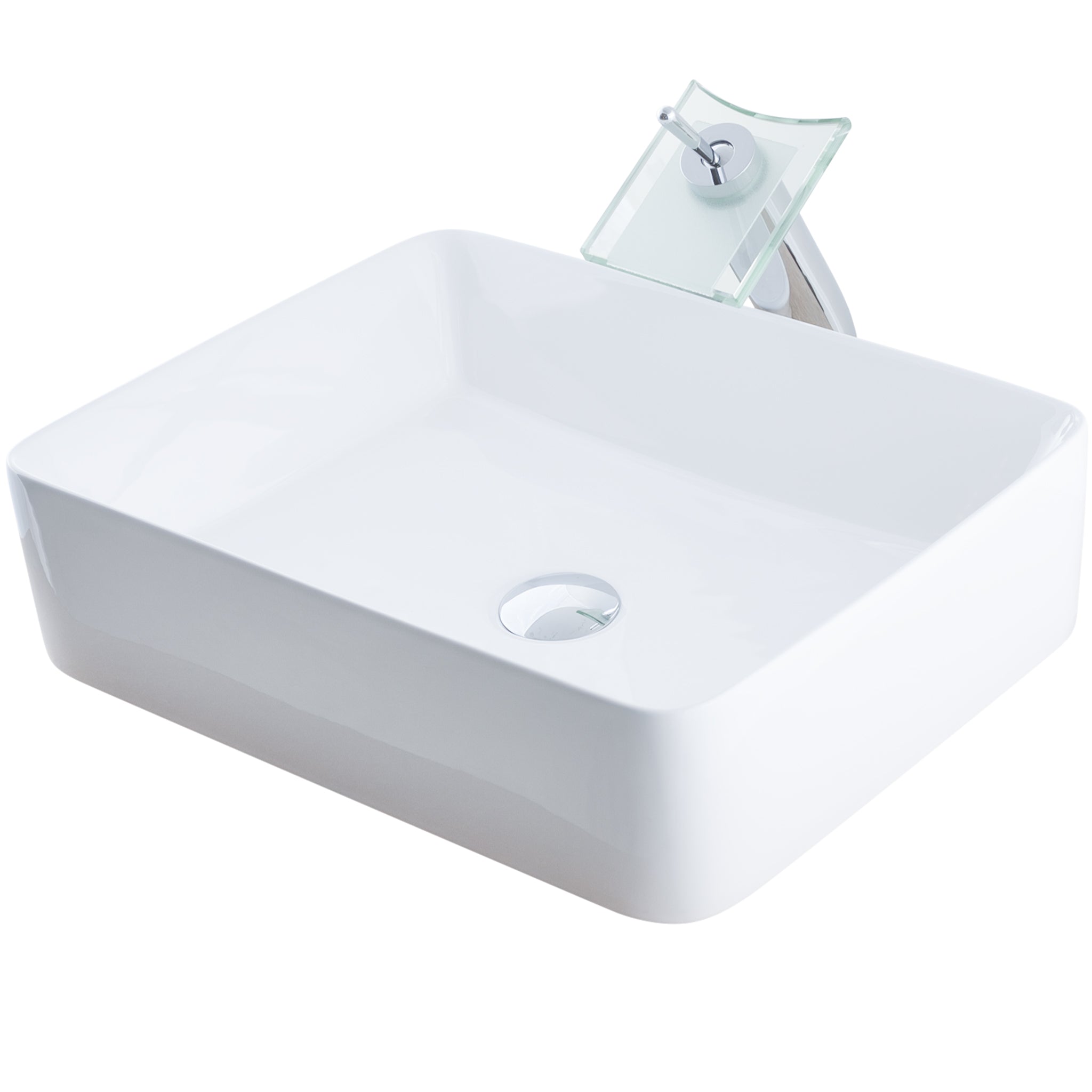 Contemporary Rectangular Porcelain Sink Combo NSFC-01321011CH — image 1