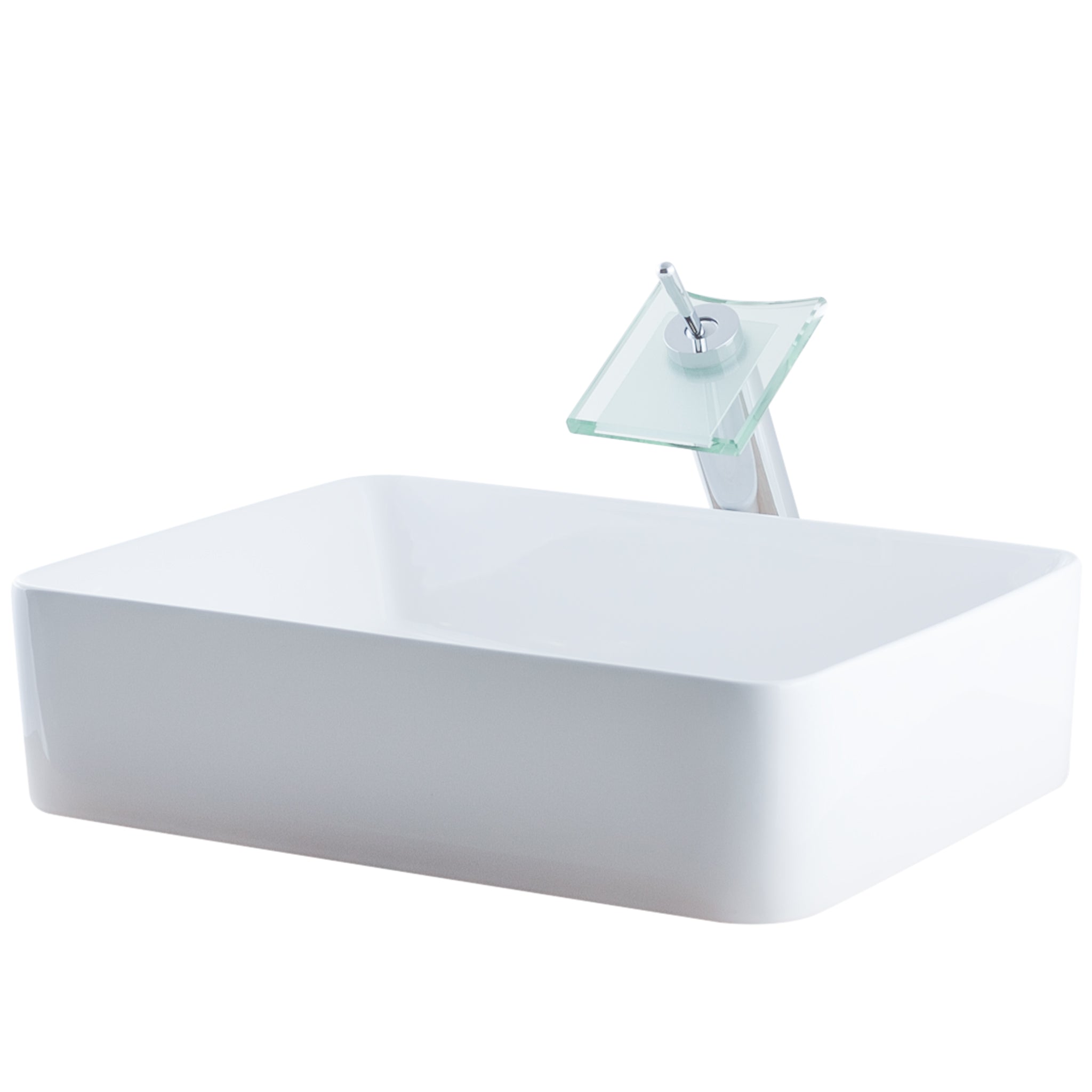 Contemporary Rectangular Porcelain Sink Combo NSFC-01321011CH — thumbnail 2