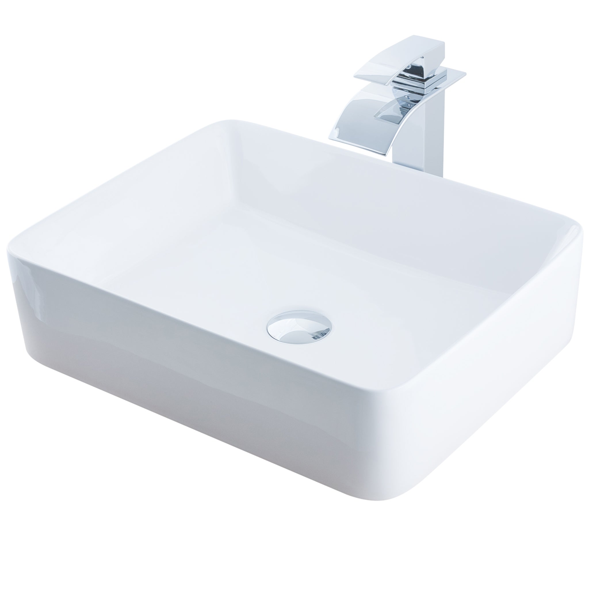 Contemporary Rectangular Porcelain Sink Combo NSFC-01321136 Series