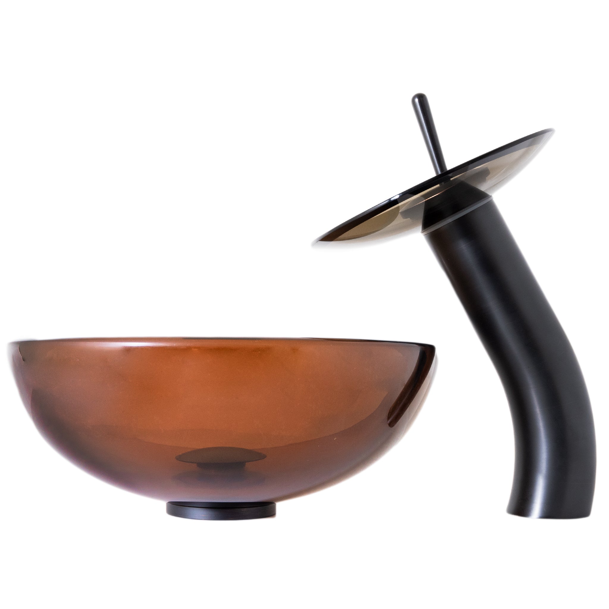 Mini 12" Clear Tea Glass Vessel Sink Combo NSFC-168T-1217003ORB — thumbnail 3