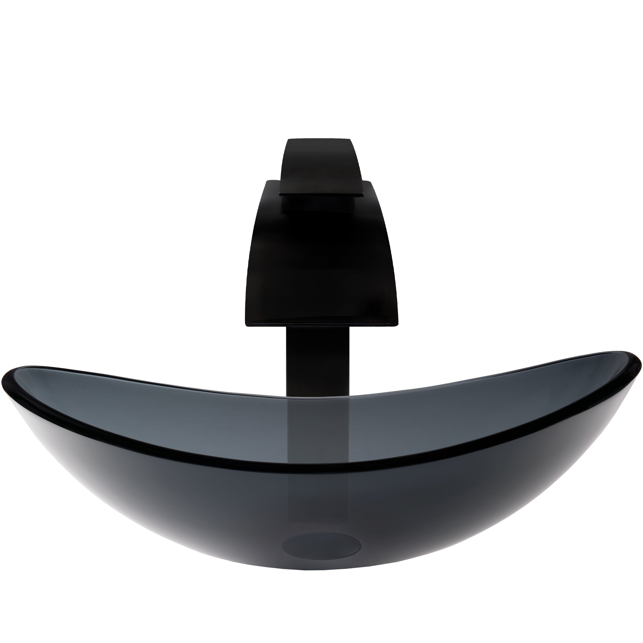 Clear Slate Grey Glass Vessel Bath Sink Combo Series NSFC-324G136 — thumbnail 2