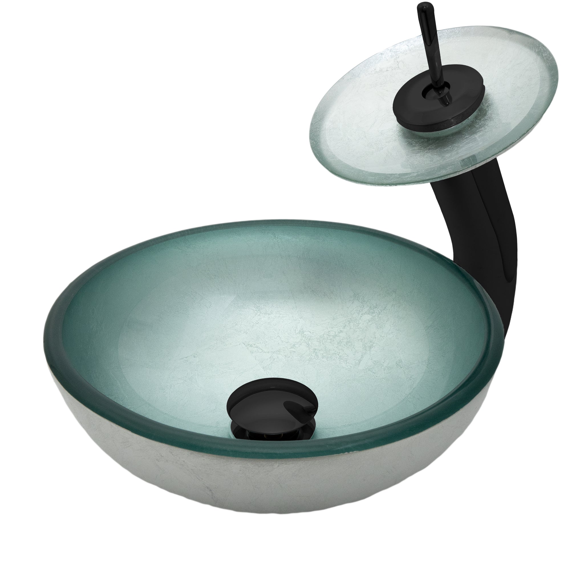 Mini 12" Argento Glass Vessel Sink Combo Series NSFC-7032-1217003