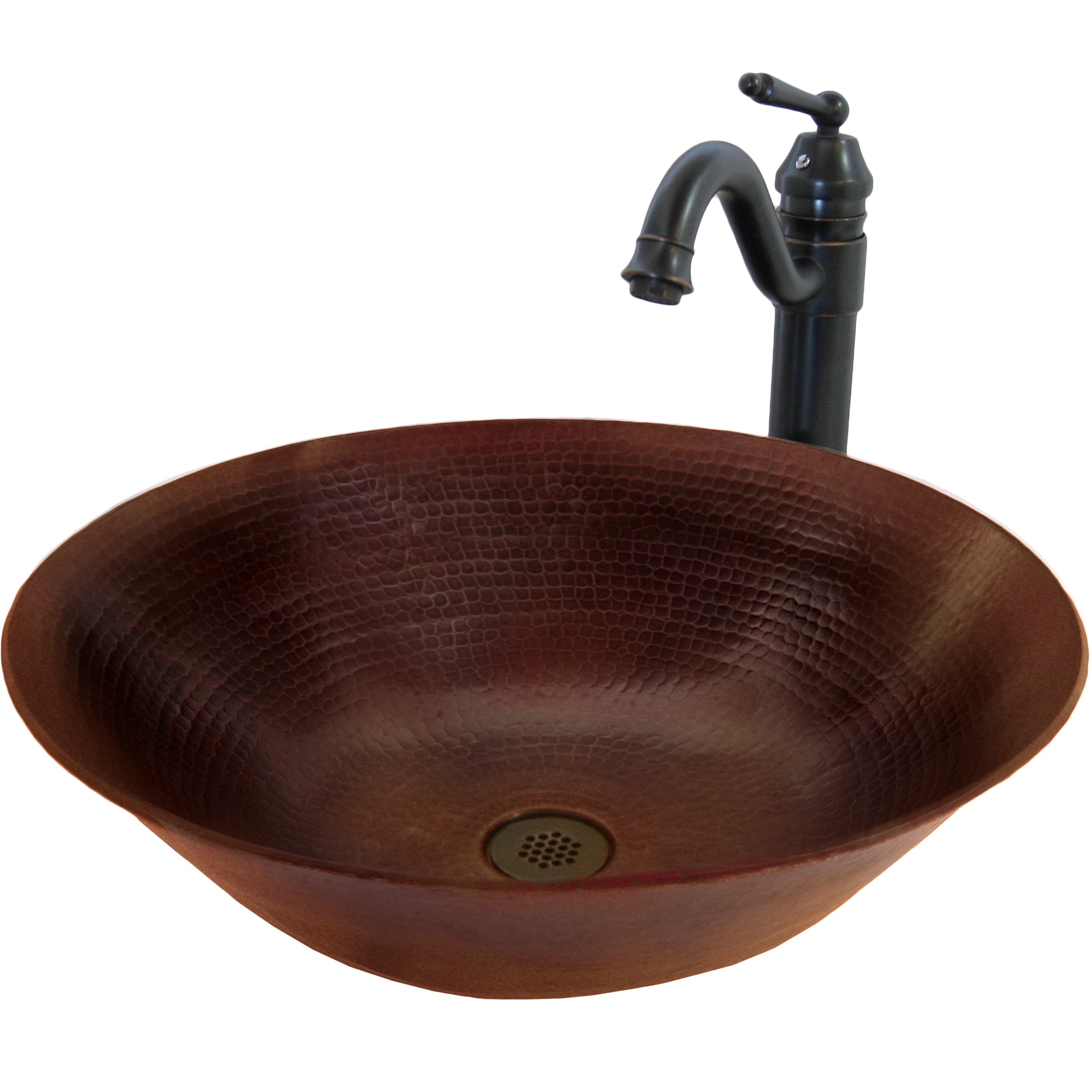 Hammered Copper Vessel Bathroom Sink Combo NSFC-CV002AN359ORB