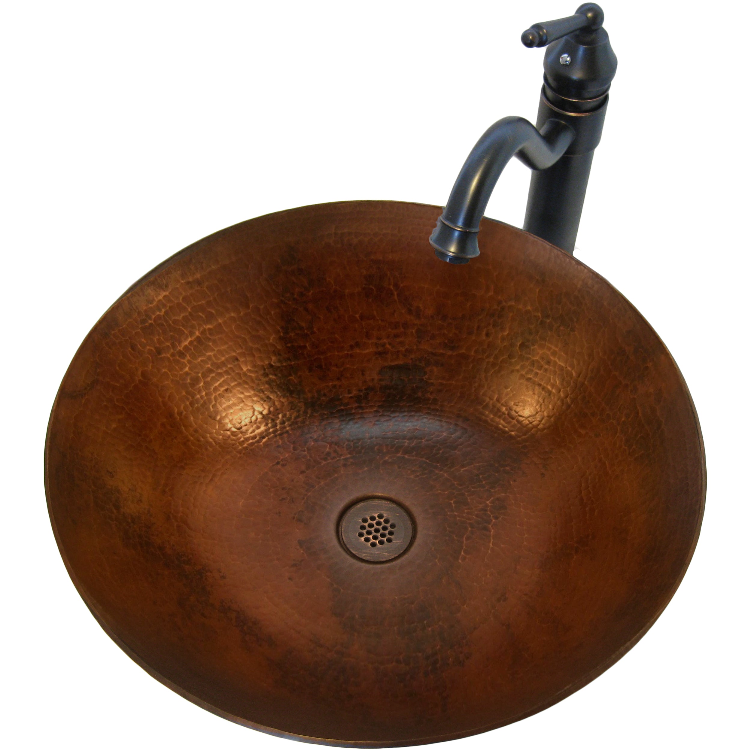 Hammered Copper Vessel Bathroom Sink Combo NSFC-CV002AN359ORB — thumbnail 2