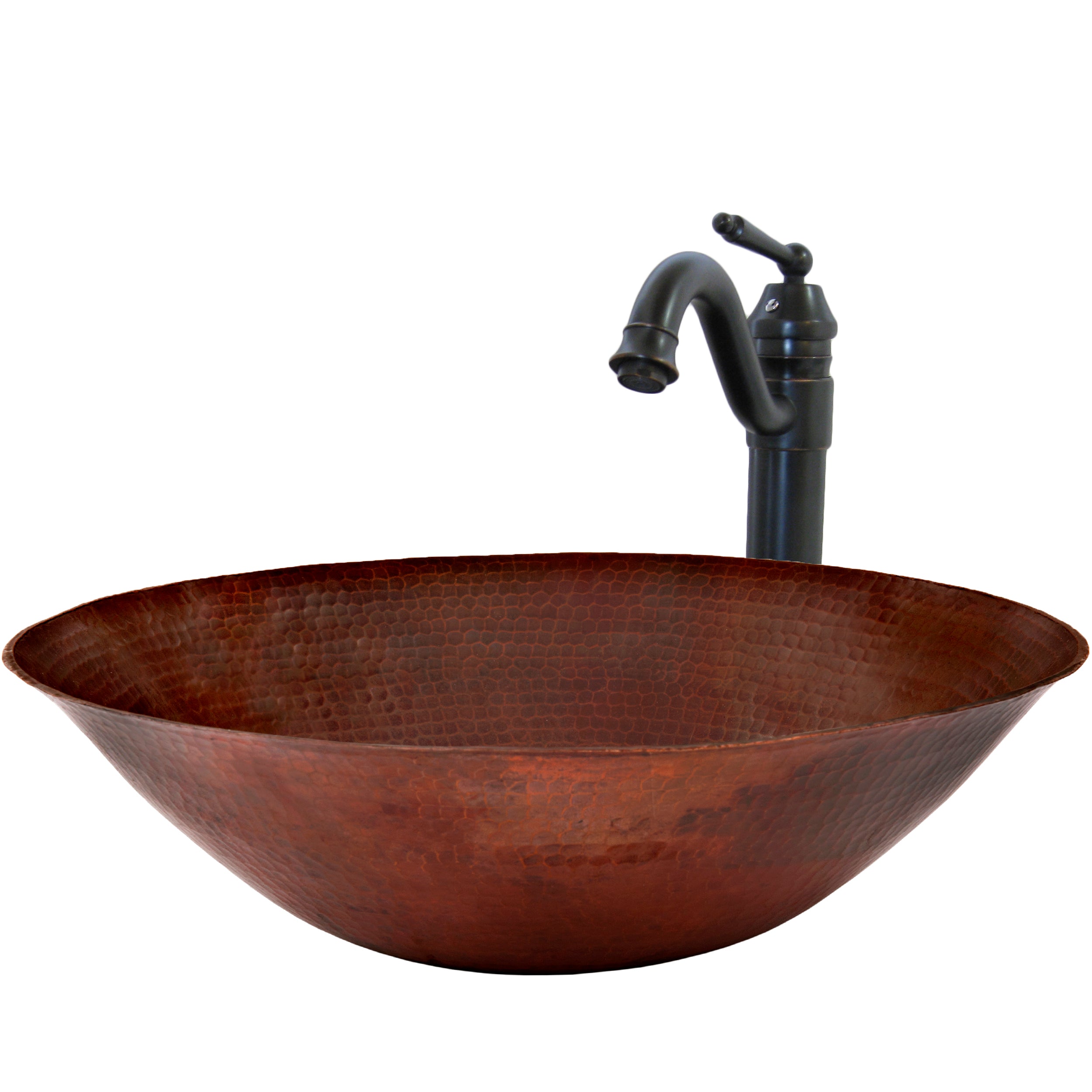Hammered Copper Vessel Bathroom Sink Combo NSFC-CV002AN359ORB — thumbnail 3