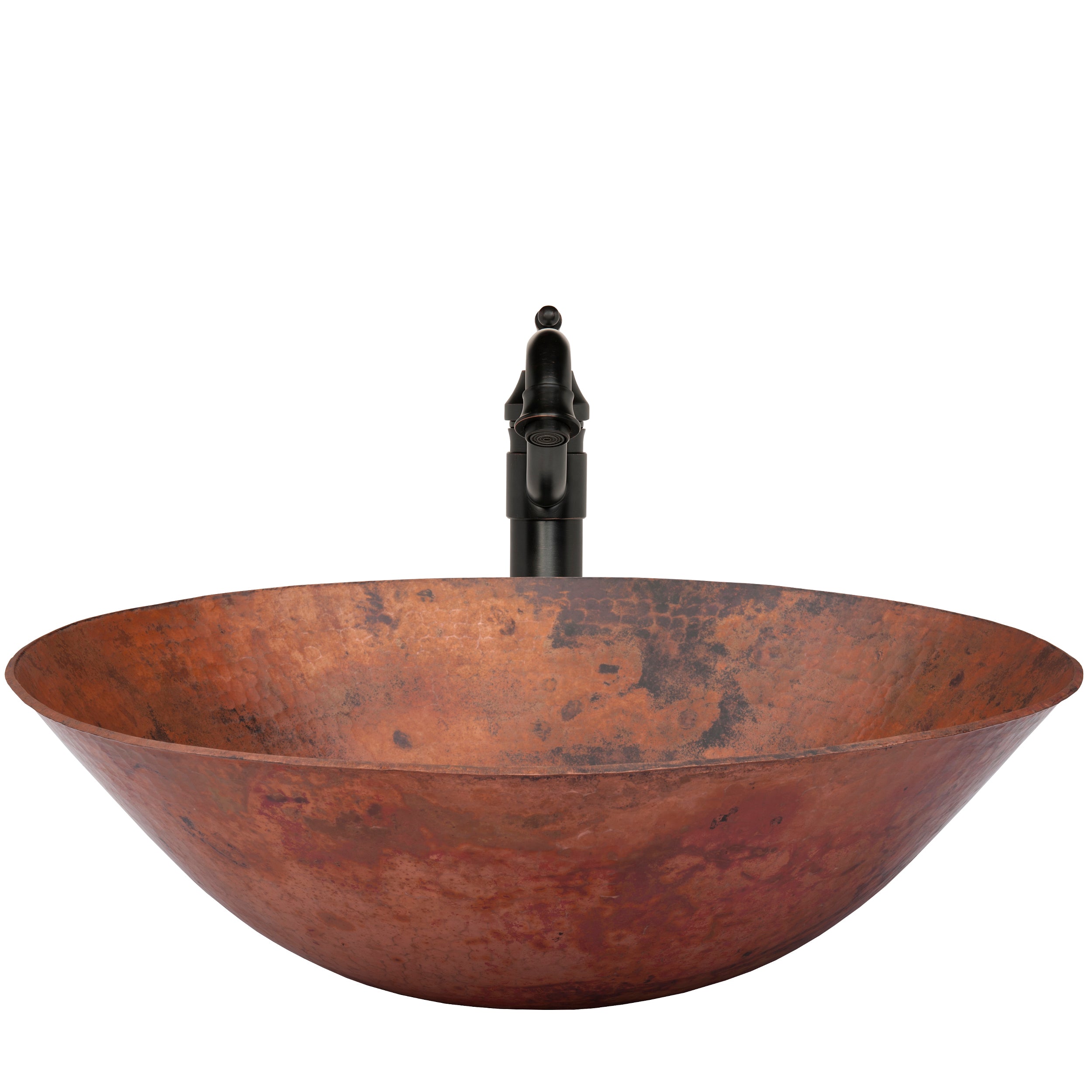 Hammered Copper Vessel Bathroom Sink Combo NSFC-CV002NA359ORB — thumbnail 2