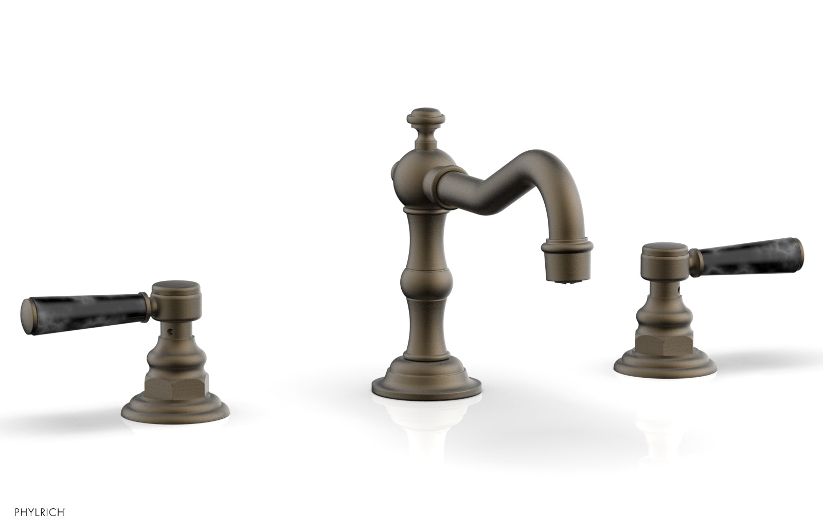 HENRI Widespread Faucet - Black Marble Lever Handles 161-03