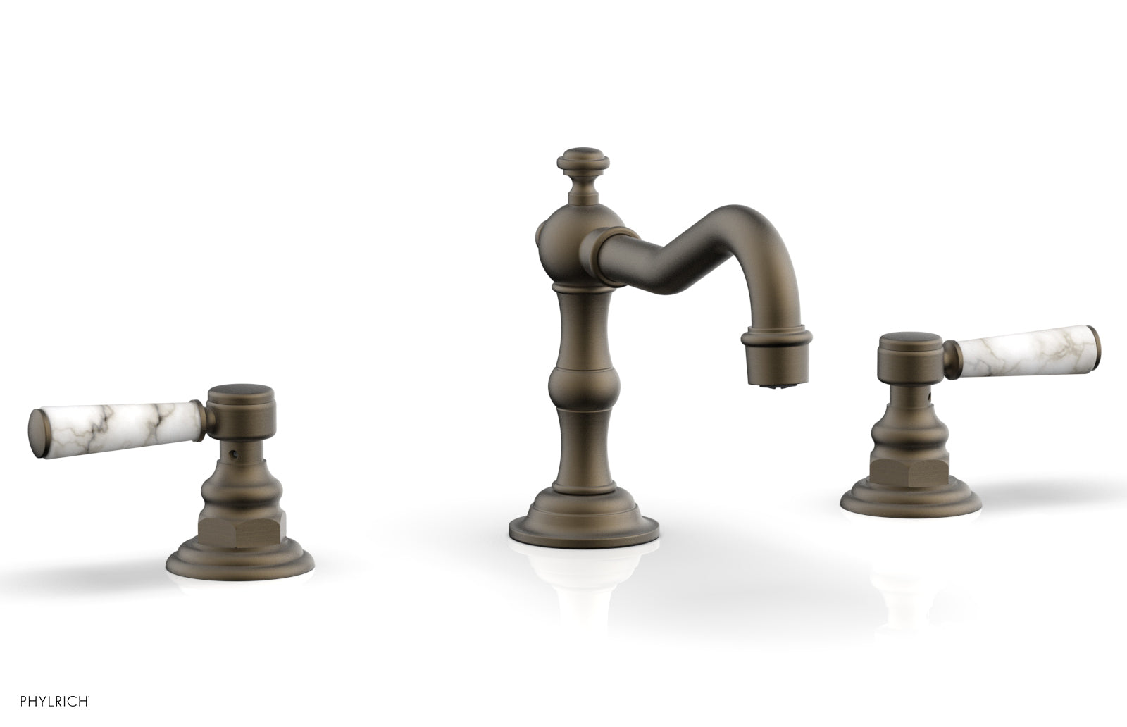 HENRI Widespread Faucet - White Marble Lever Handles 161-03