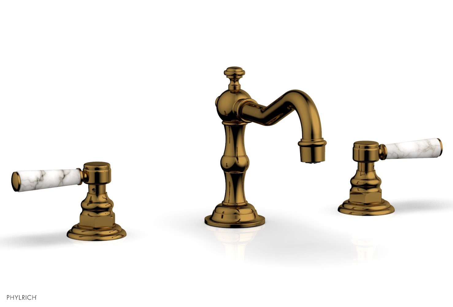 HENRI Widespread Faucet - White Marble Lever Handles 161-03