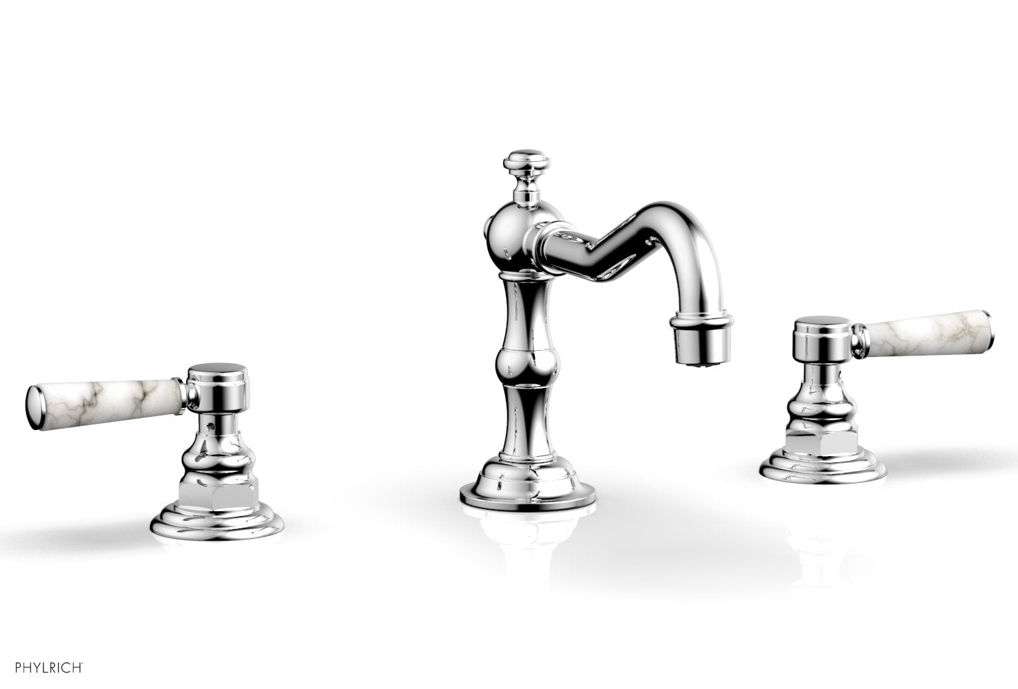 HENRI Widespread Faucet - White Marble Lever Handles 161-03