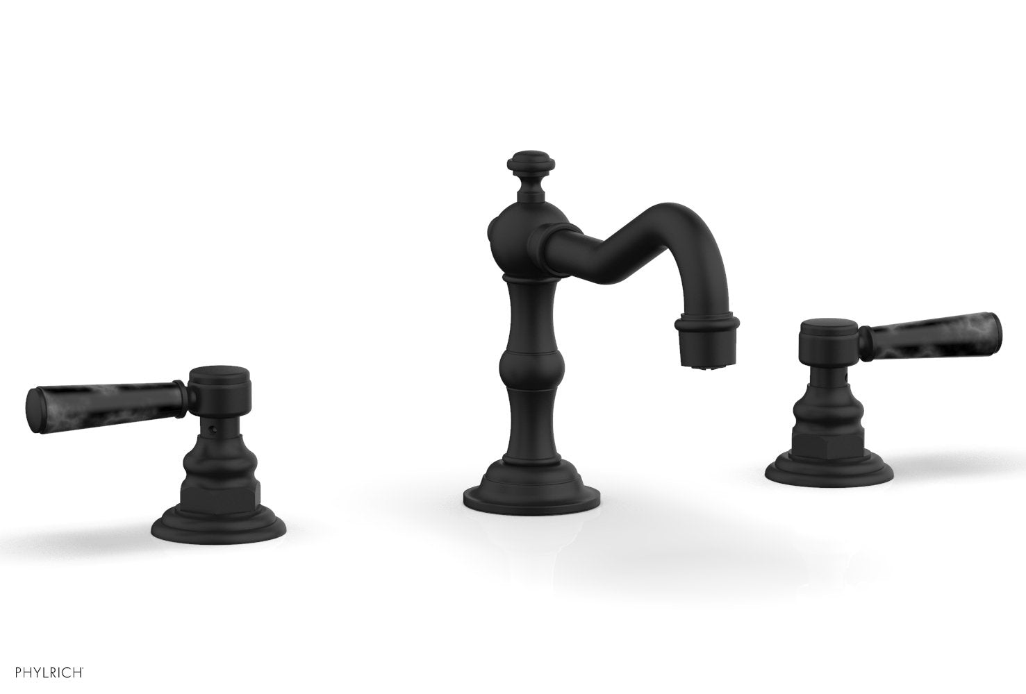 HENRI Widespread Faucet - Black Marble Lever Handles 161-03