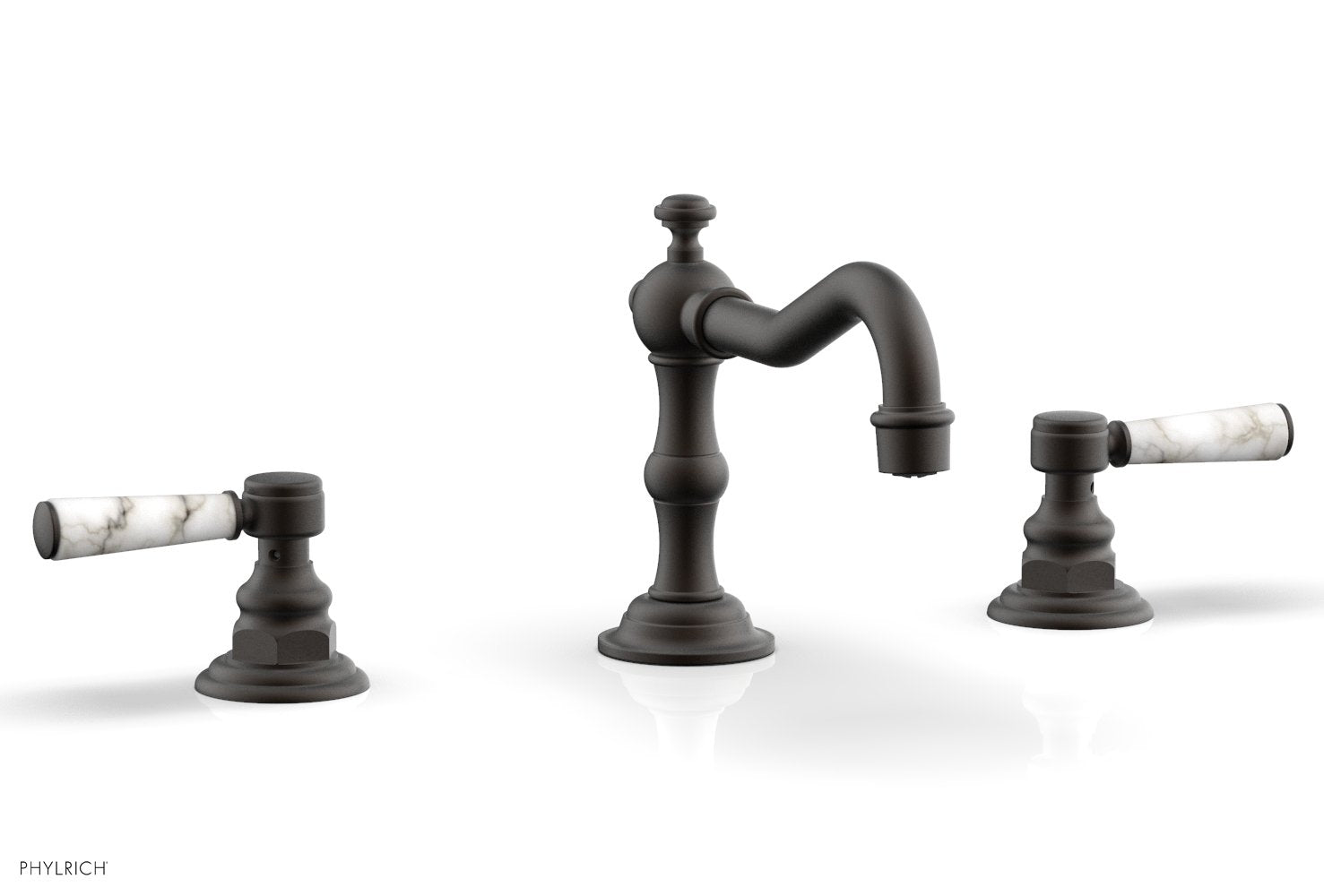 HENRI Widespread Faucet - White Marble Lever Handles 161-03