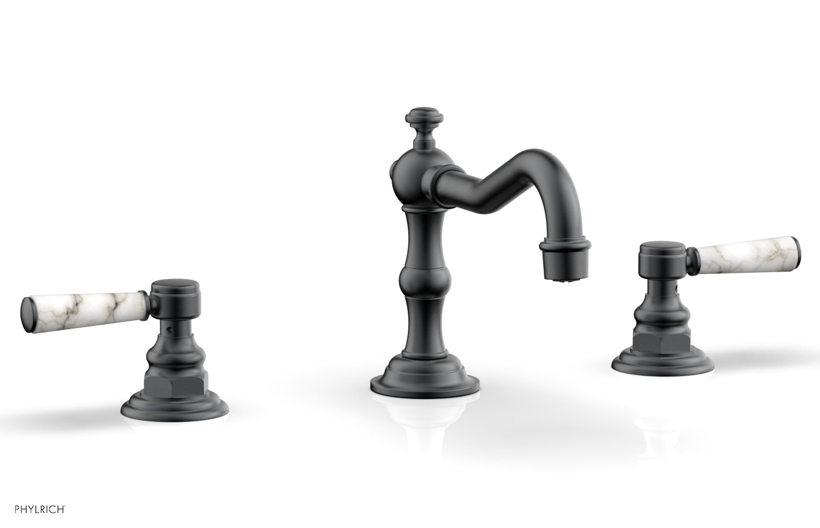 HENRI Widespread Faucet - White Marble Lever Handles 161-03