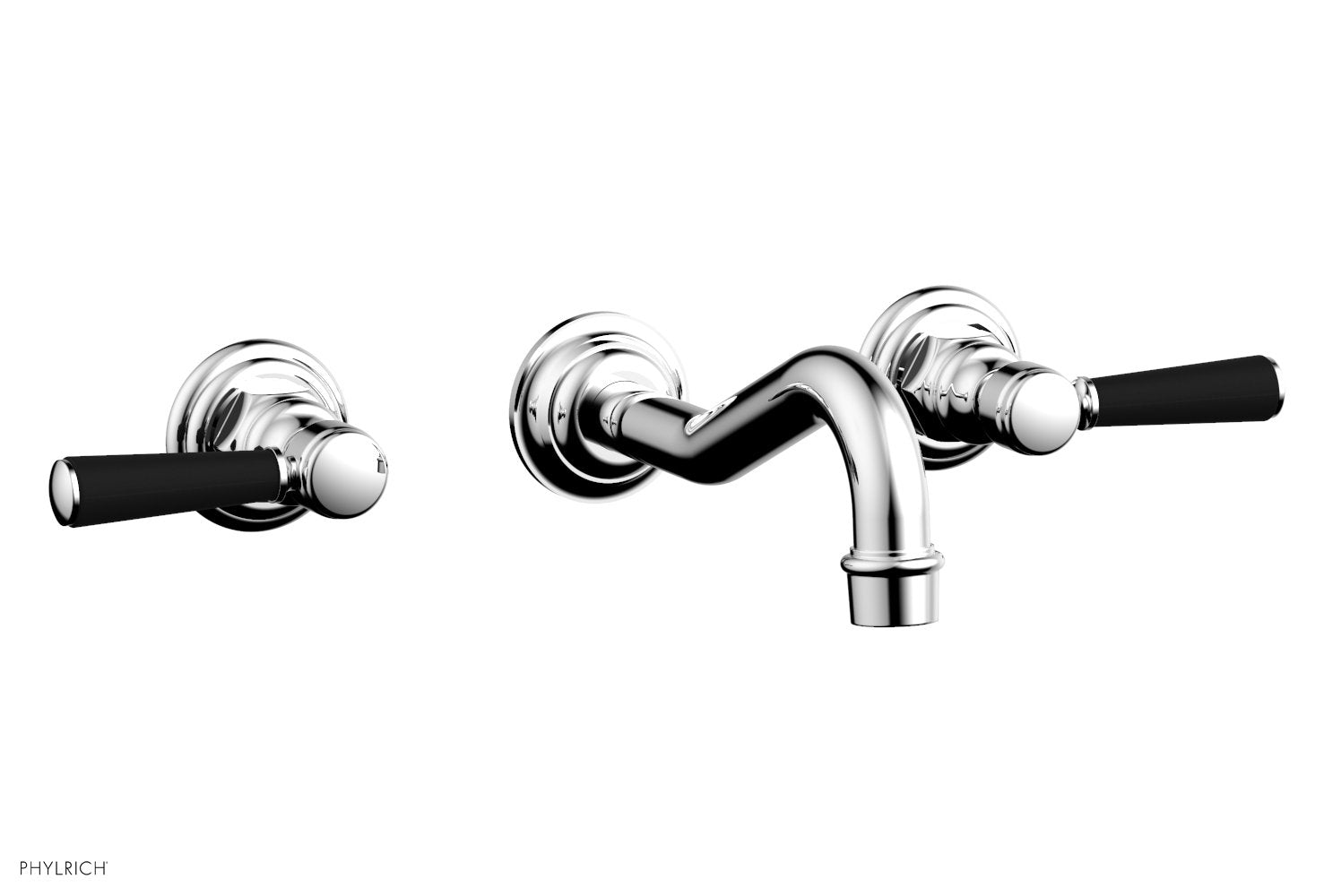 HENRI Wall Lavatory Set - Satin Black Lever Handles 161-12 — thumbnail 2