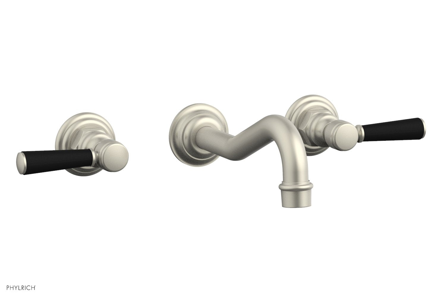 HENRI Wall Lavatory Set - Satin Black Lever Handles 161-12