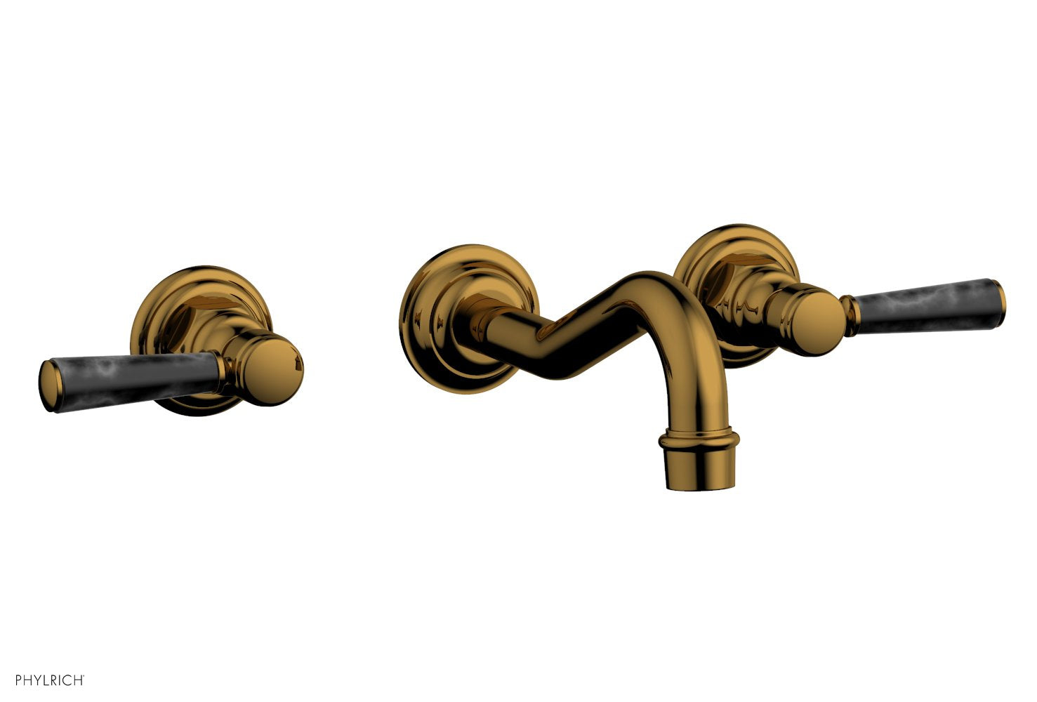 HENRI Wall Lavatory Set - Black Marble Lever Handles 161-13 — image 1