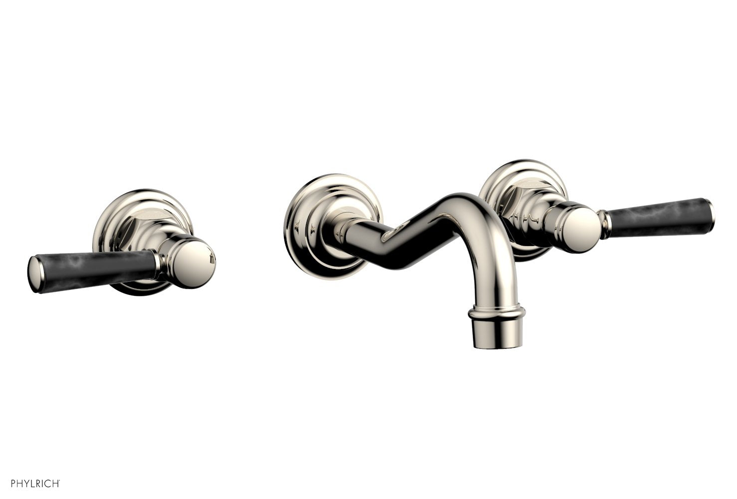 HENRI Wall Lavatory Set - Black Marble Lever Handles 161-13