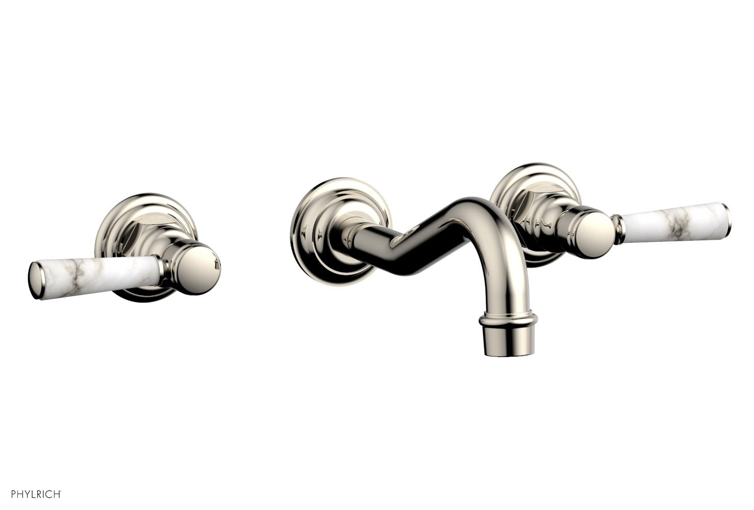 HENRI Wall Lavatory Set - White Marble Lever Handles 161-13