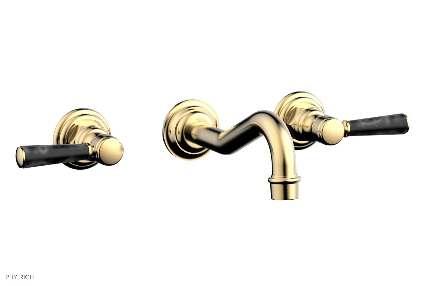 HENRI Wall Lavatory Set - Black Marble Lever Handles 161-13 — image 1