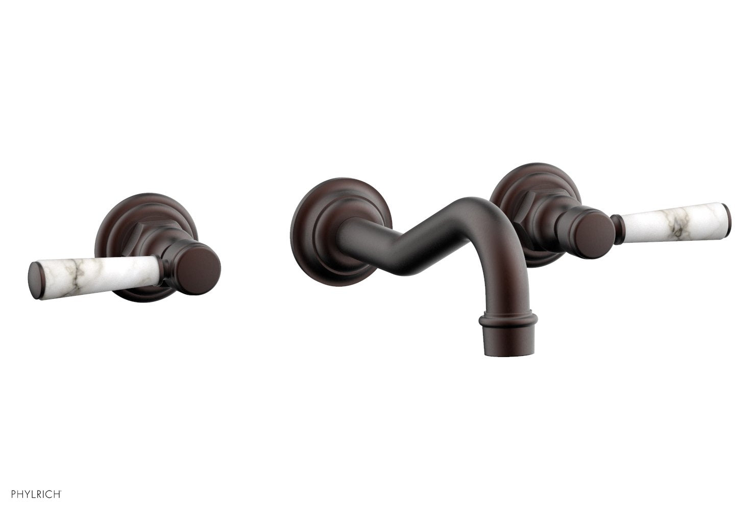 HENRI Wall Lavatory Set - White Marble Lever Handles 161-13