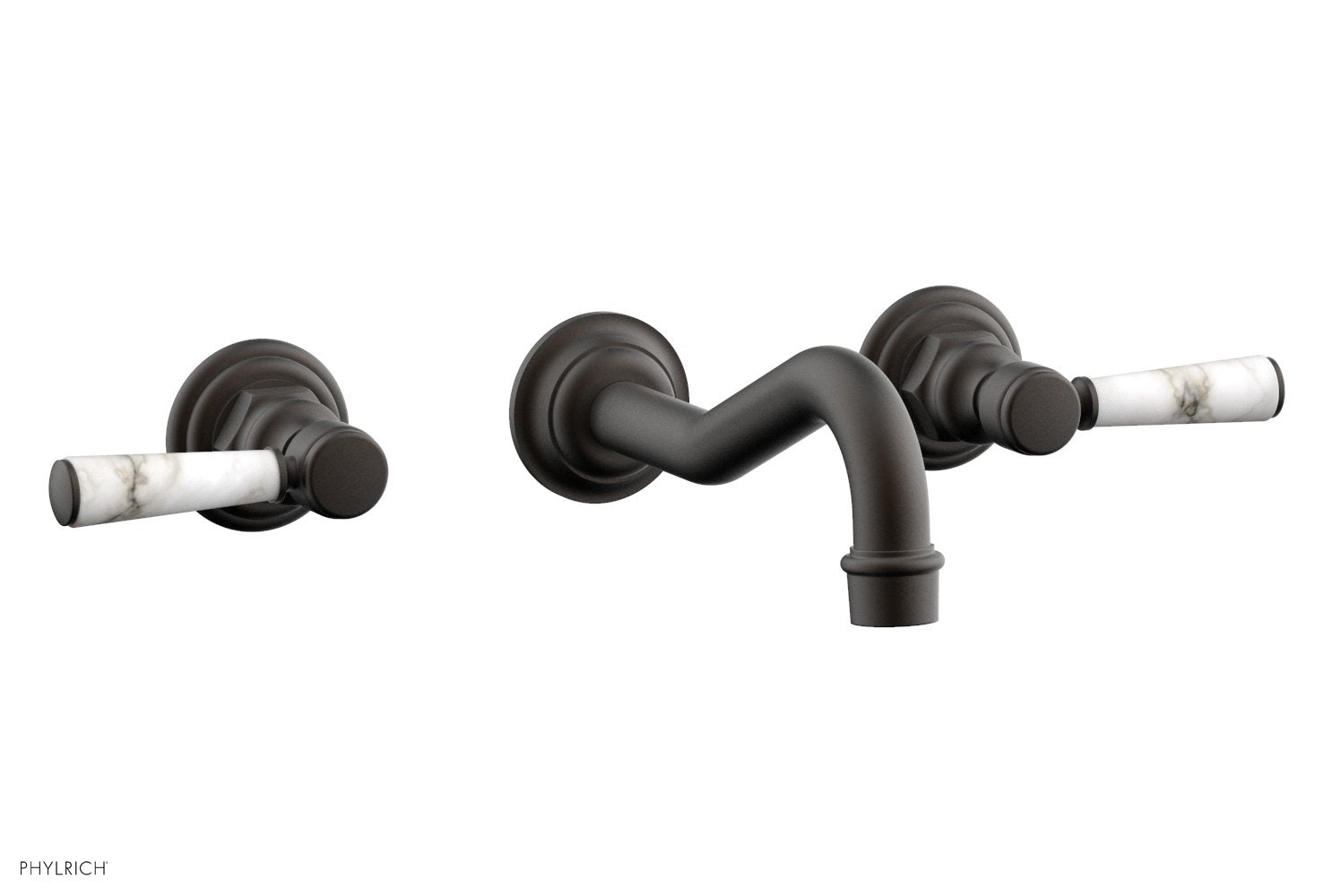 HENRI Wall Lavatory Set - White Marble Lever Handles 161-13