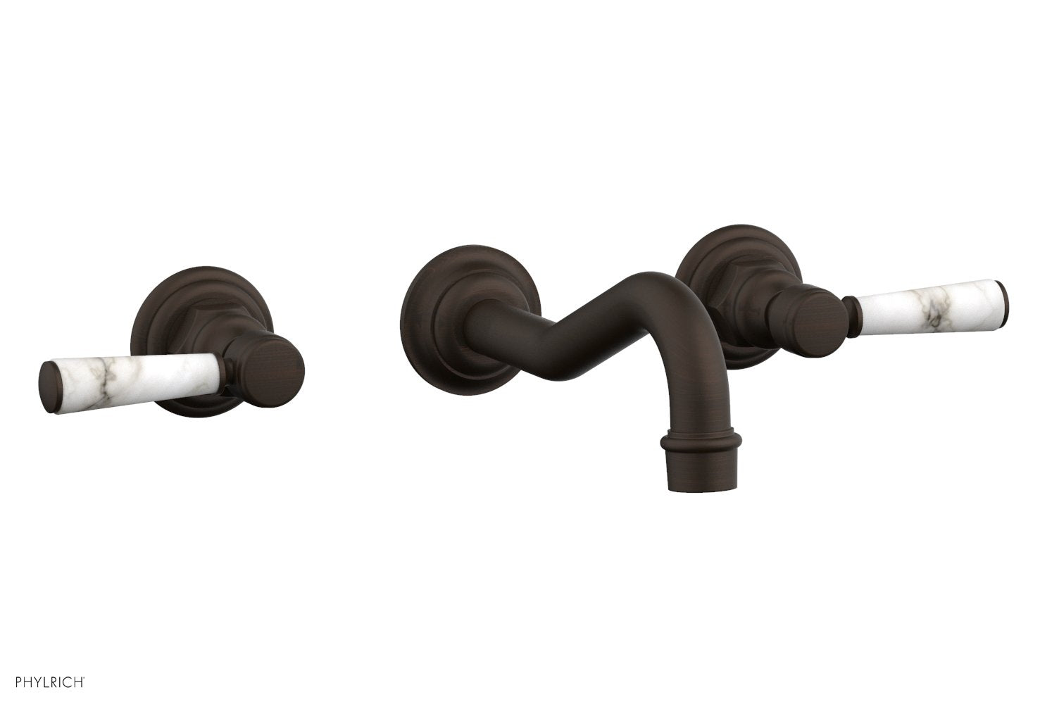 HENRI Wall Lavatory Set - White Marble Lever Handles 161-13