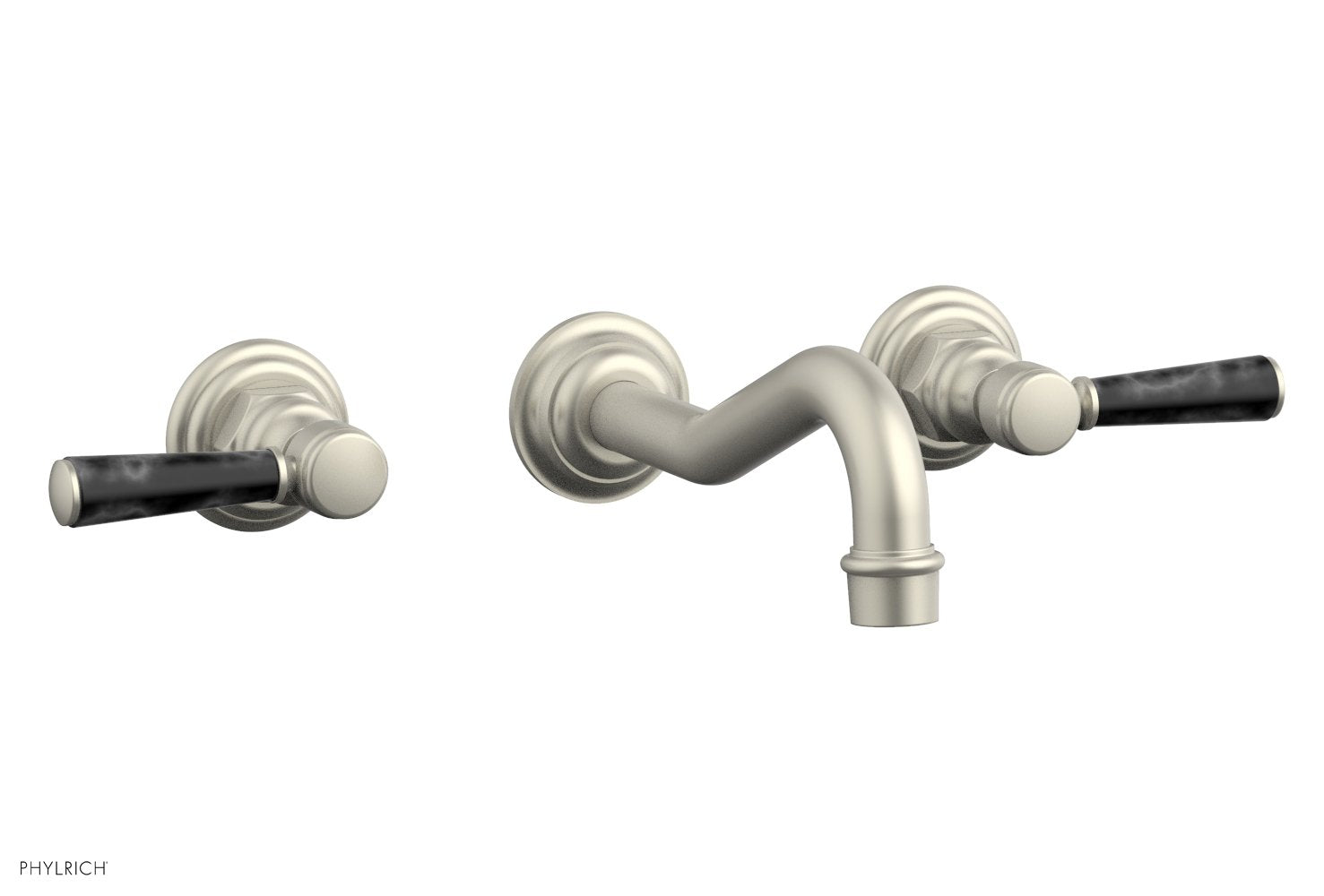 HENRI Wall Lavatory Set - Black Marble Lever Handles 161-13