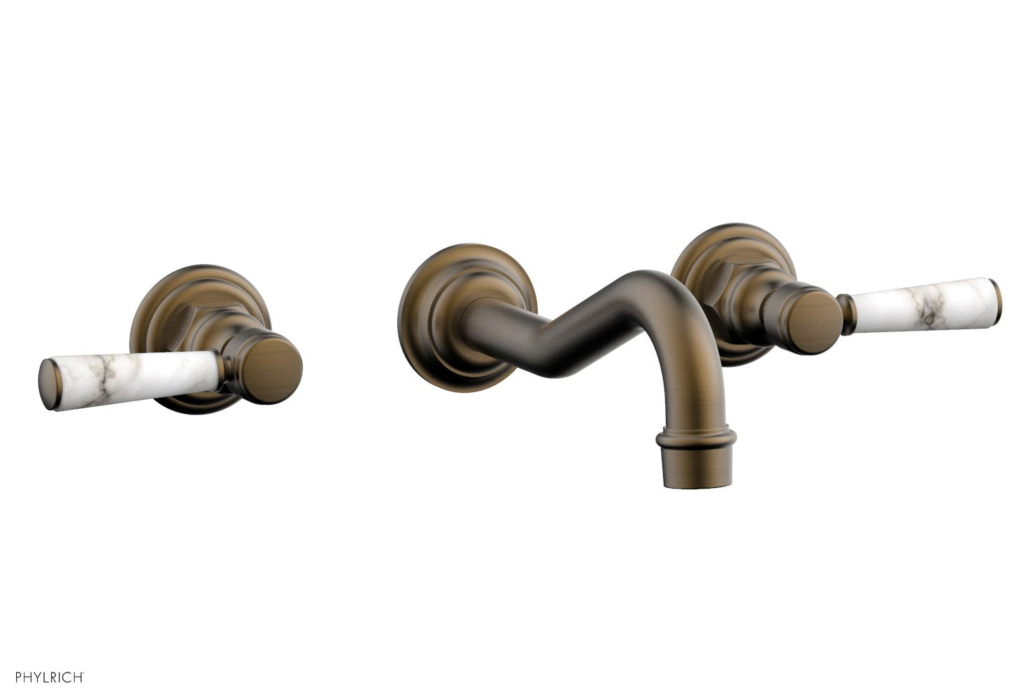 HENRI Wall Lavatory Set - White Marble Lever Handles 161-13