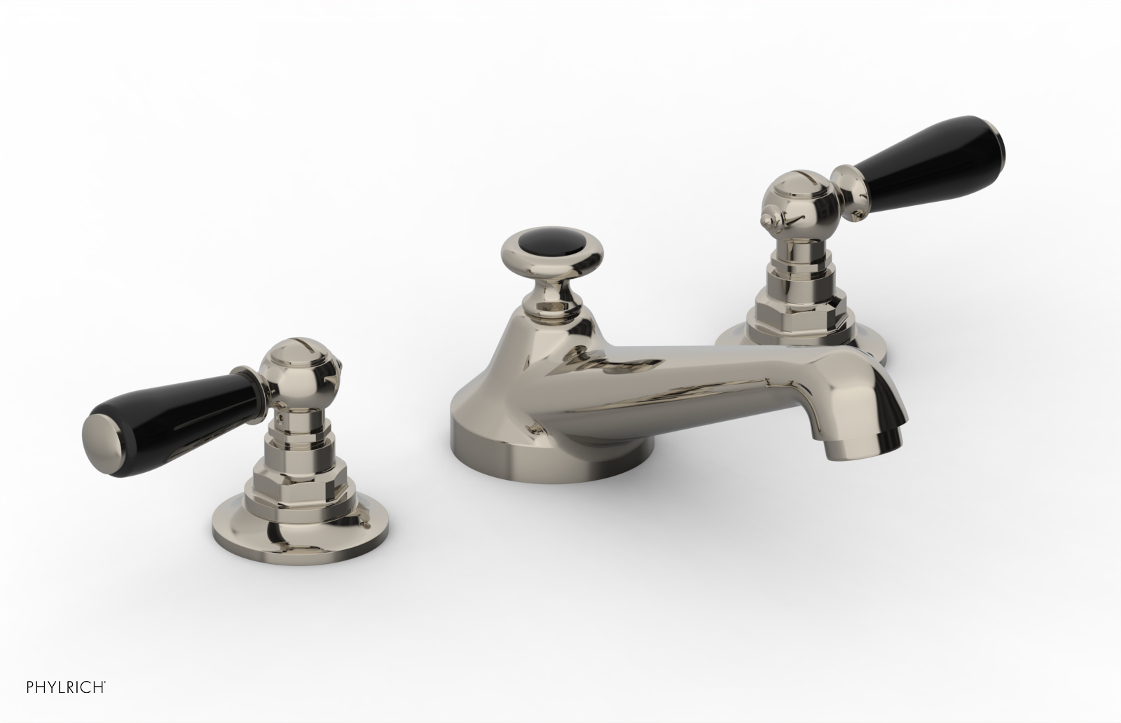 JAMESTOWN Widespread Faucet - Low Spout - Lever Handle with "Black" Accents 165-02